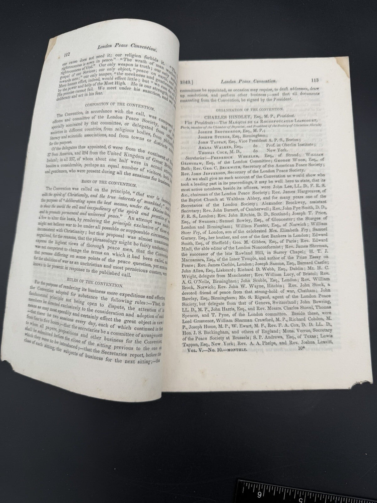 1843 Advocate of Peace London Peace Convention Report Antique Ephemera Political