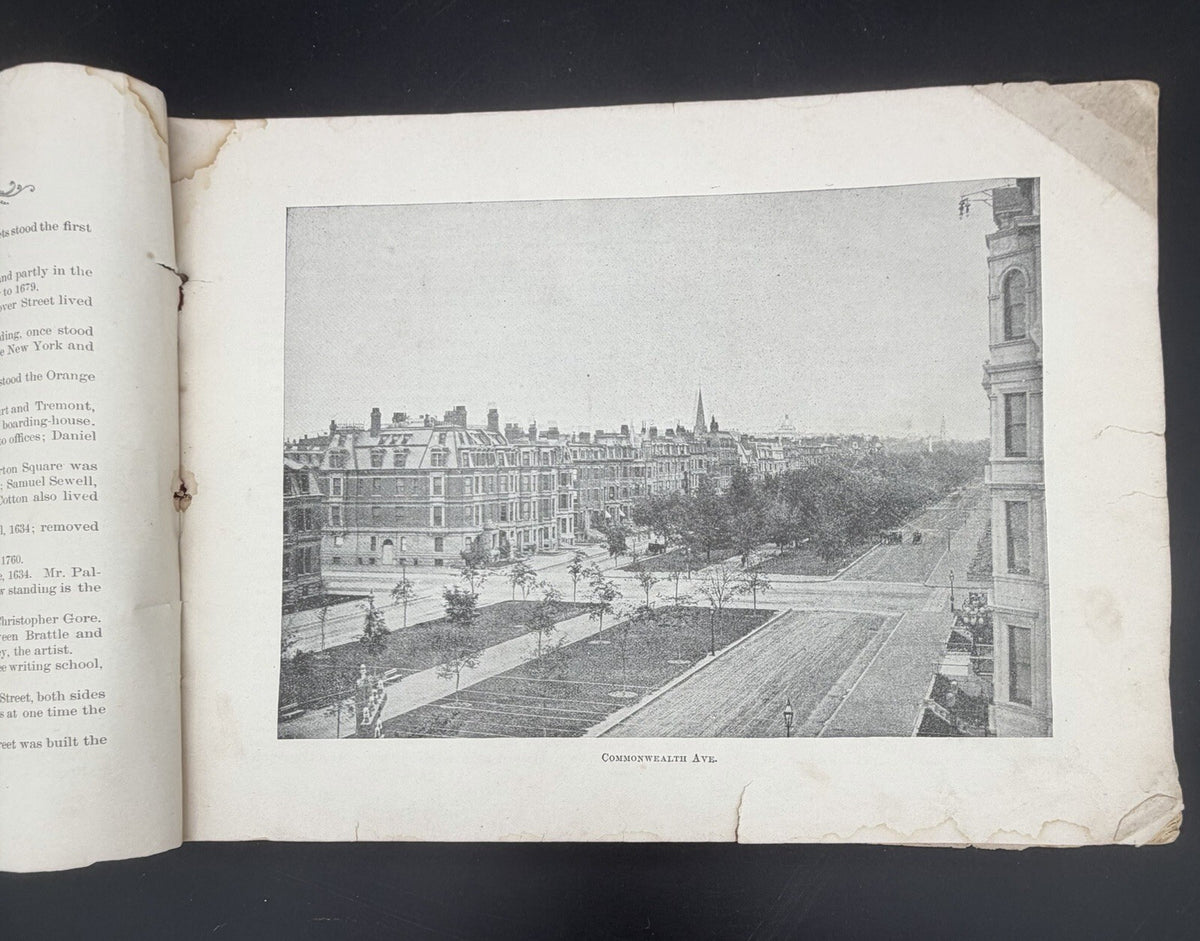 Antique Victorian Era Boston History Book Points of Interest Photo Album c1880