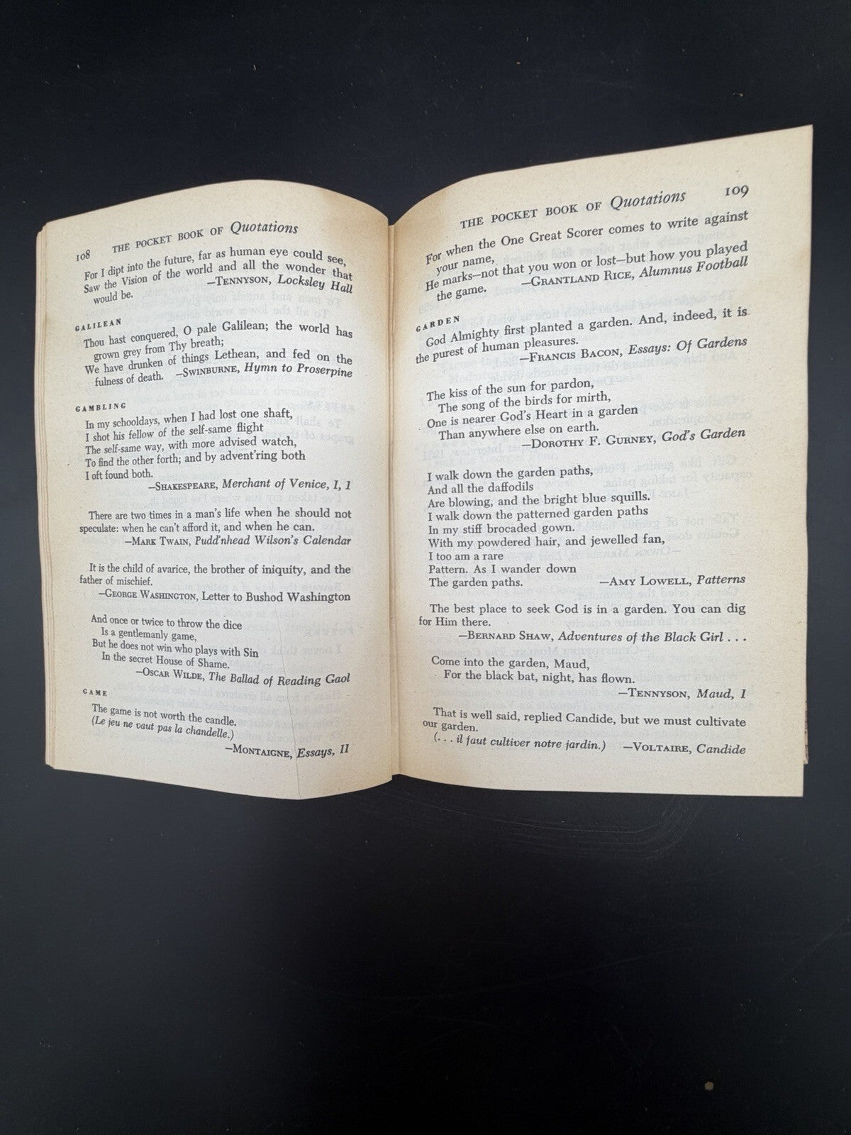 Vintage 1942 The Pocket Book Of Quotations Collector's Edition Henry Davidoff