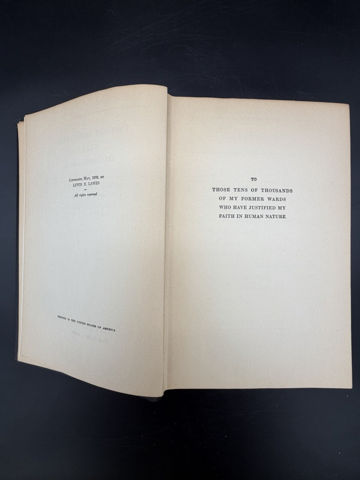 Twenty Thousand Years In Sing Sing by Lewis E. Lawes (Hardcover, 1st Ed., 1932)