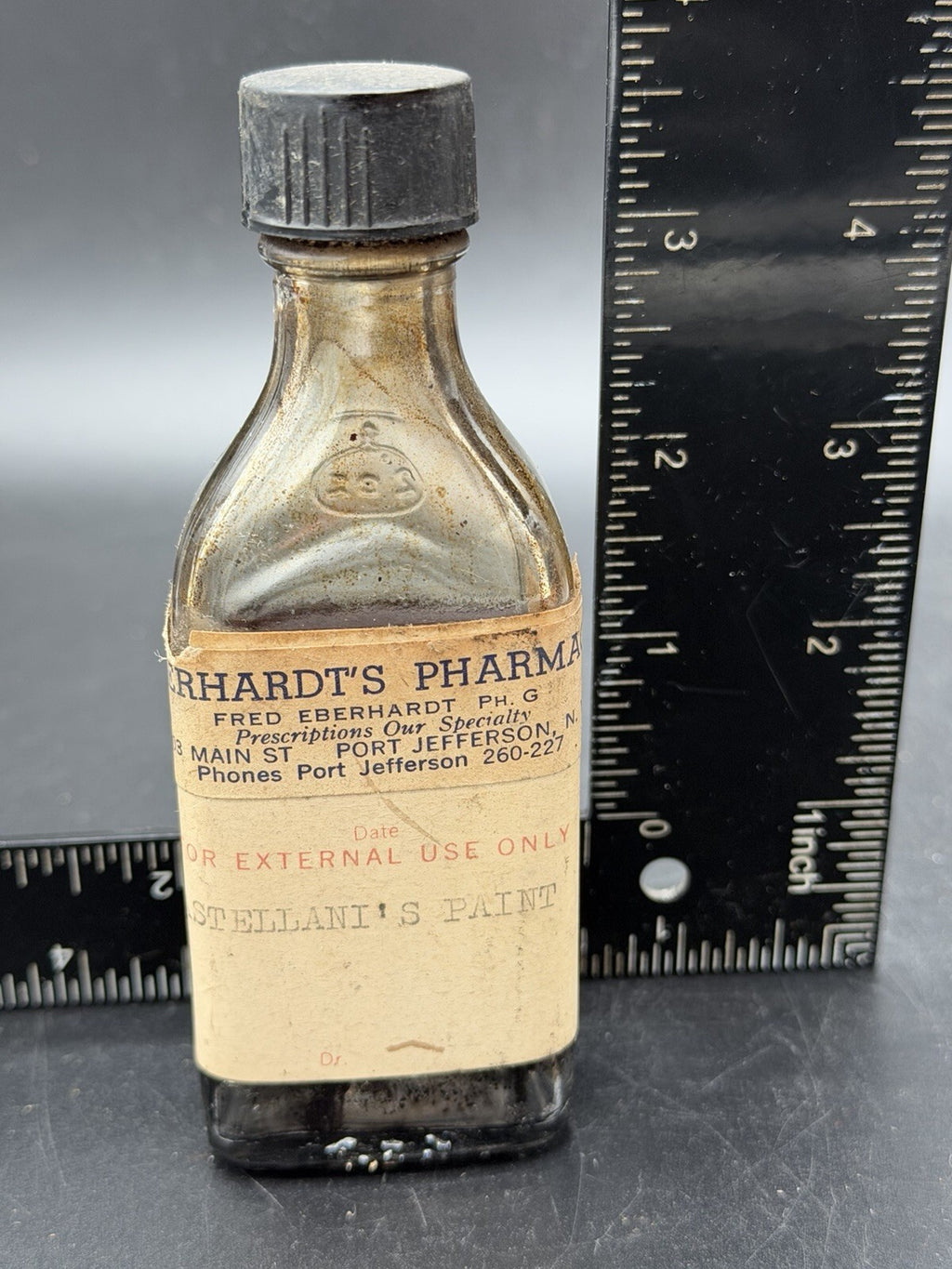 Vintage Eberhardt's Pharmacy Castellani's Paint Bottle Port Jefferson NY