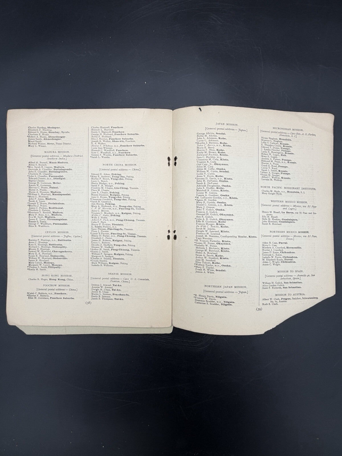 1887 American Board Almanac of Missions Foreign Missionary Maps