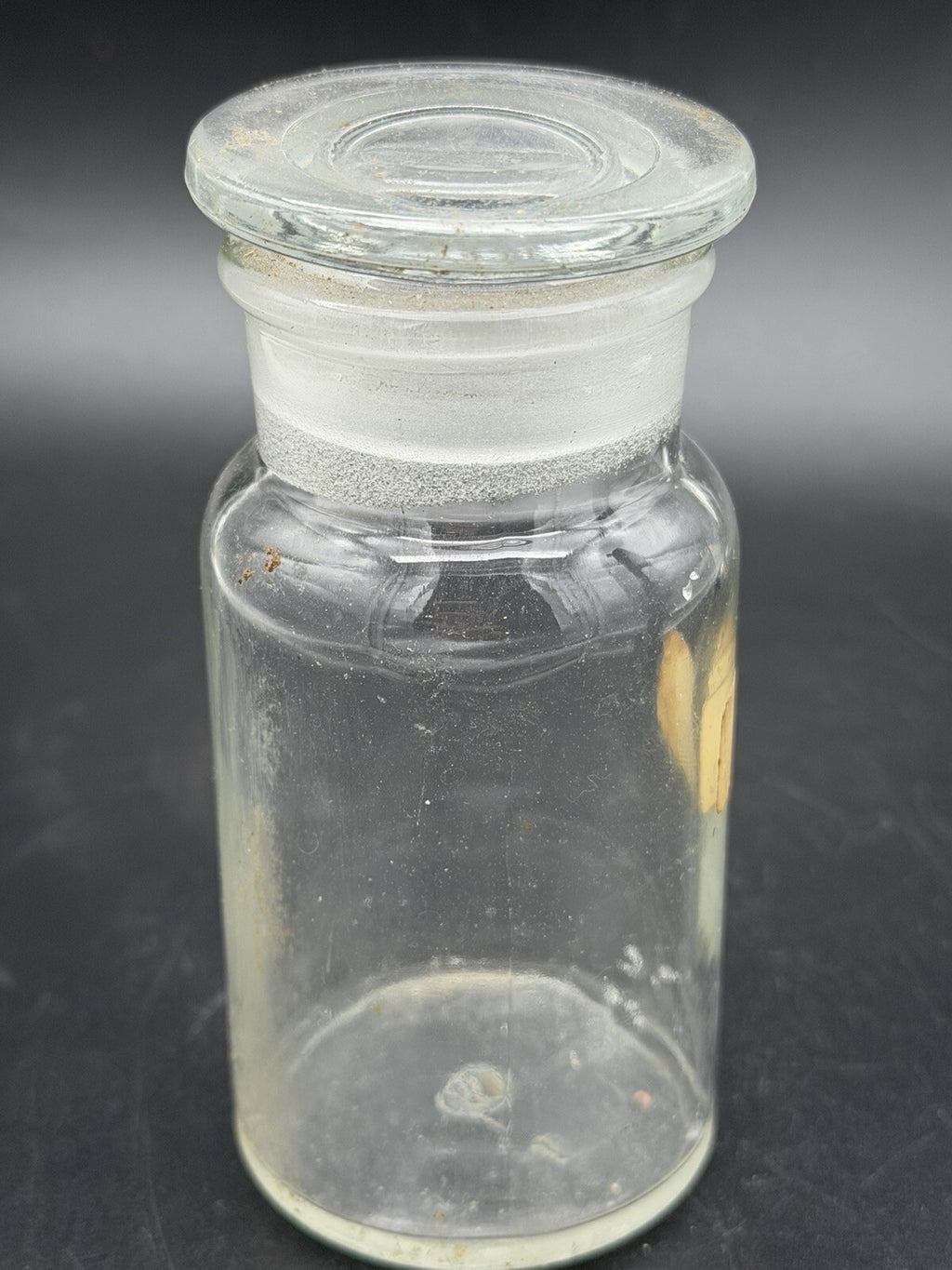 Antique Clear Glass Apothecary Jar Ground Stopper Pharmacy Bottle 504