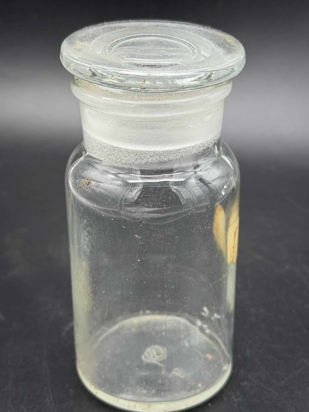Antique Clear Glass Apothecary Jar Ground Stopper Pharmacy Bottle 504