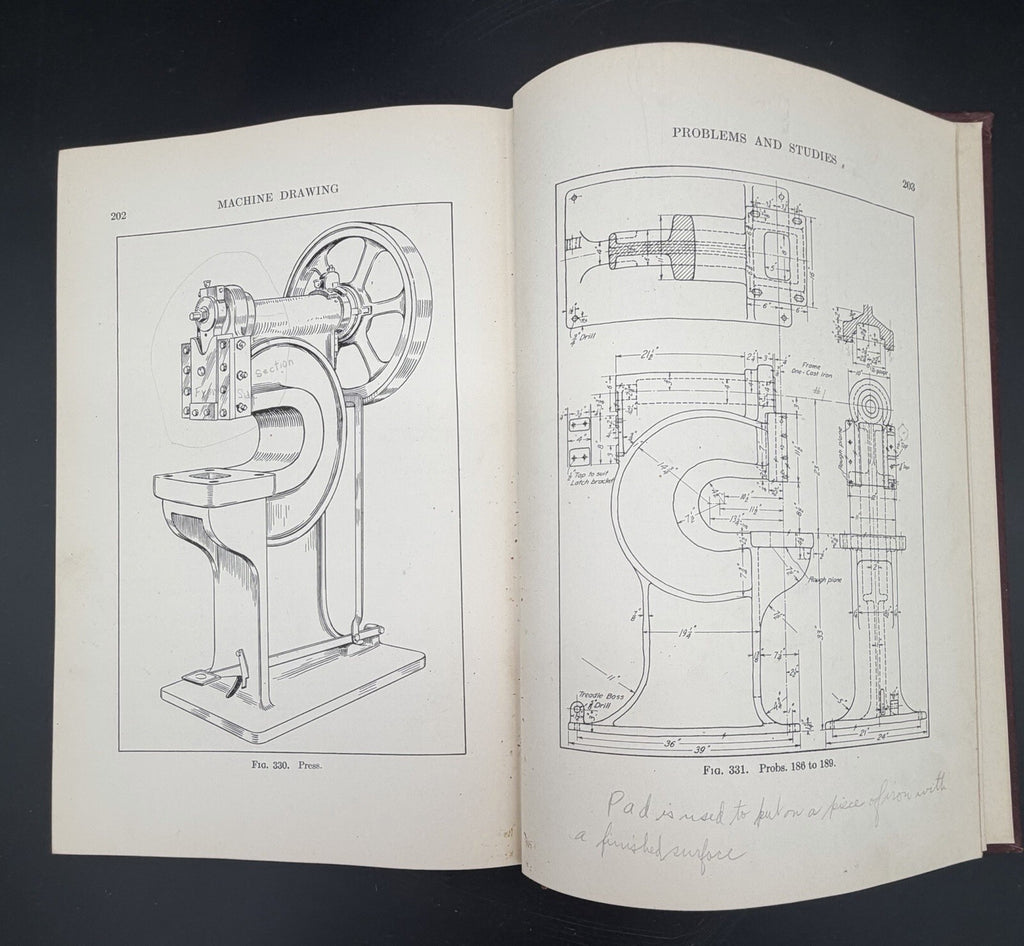 1927 Machine Drawing by Carl L. Svensen 4th Printing Technical Engineering Text