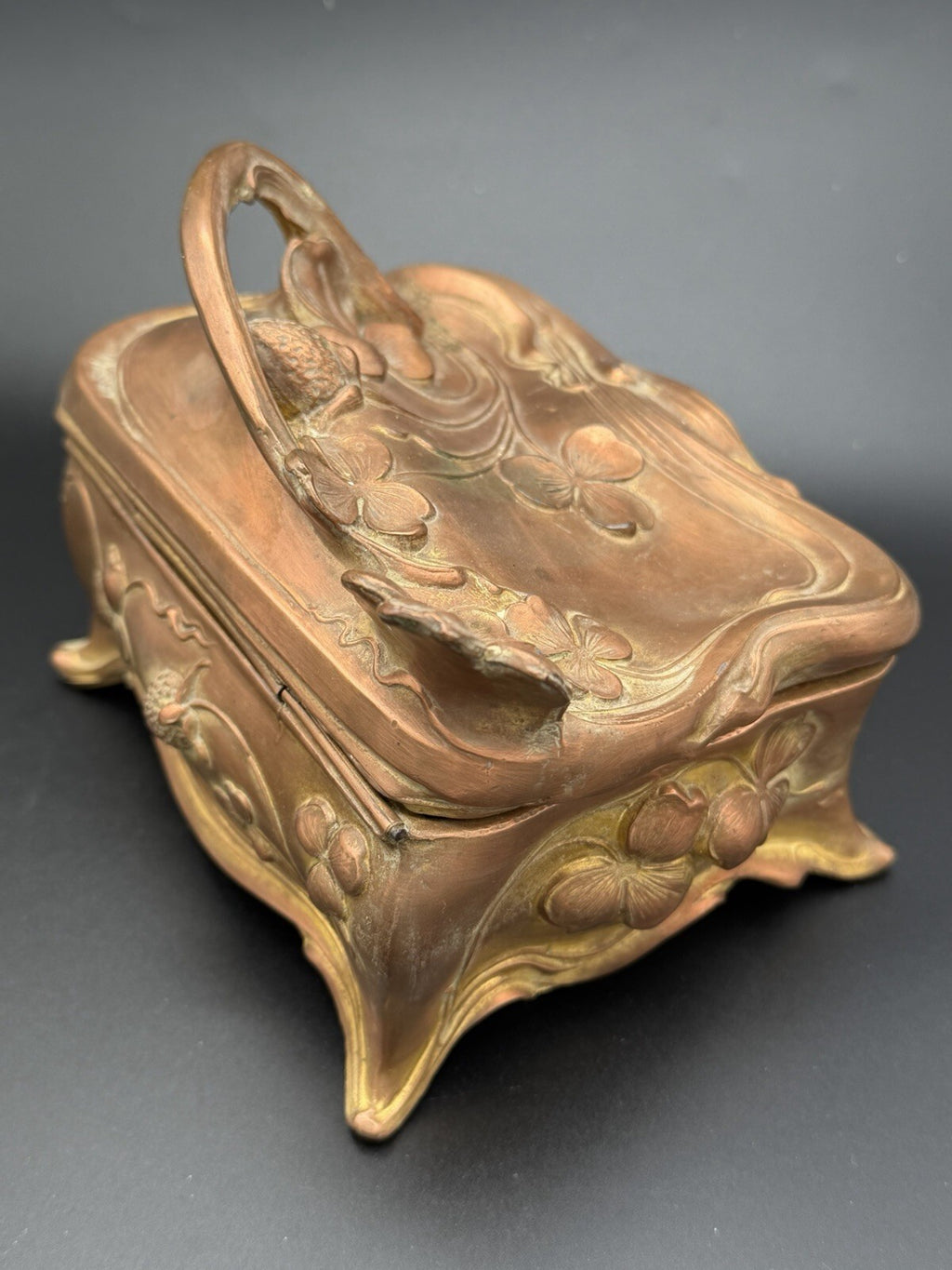 Antique Jennings Brothers JB 645 Art Nouveau Jewelry Casket Trinket Box