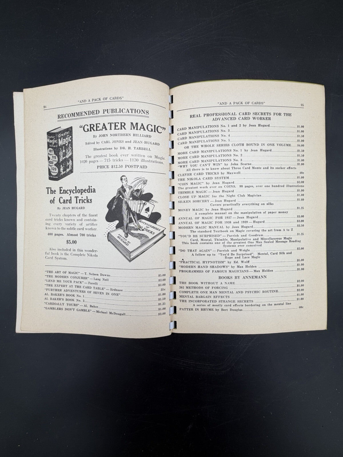 Vintage Magic Book And A Pack Of Cards Jack Merlin Sleight Of Hand Card Tricks