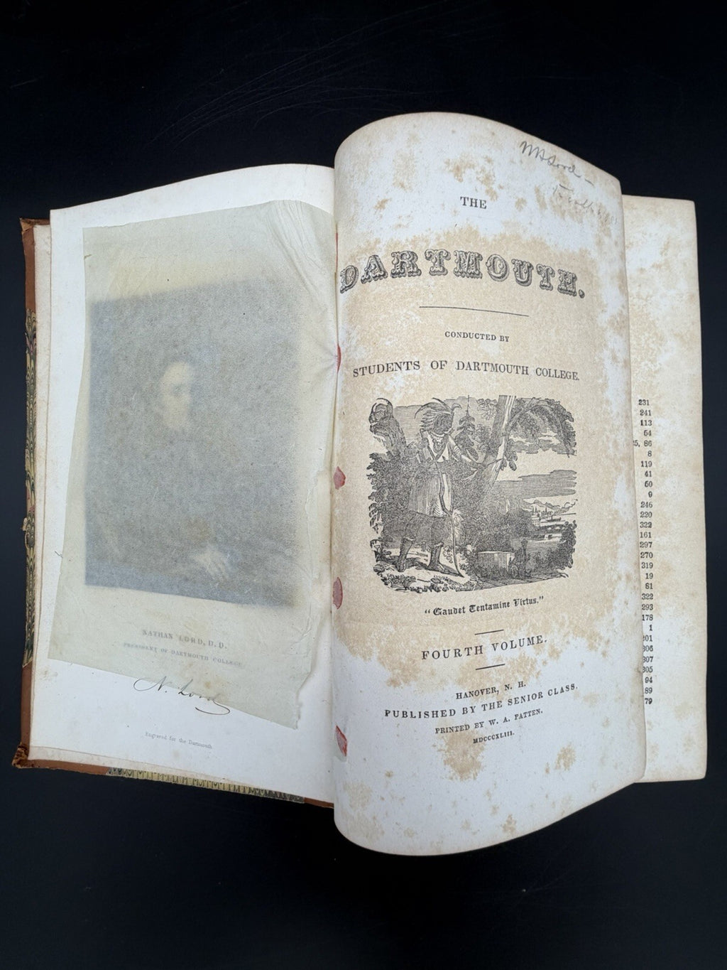 1843 The Dartmouth Vol 4 Hanover NH Student Publication Dartmouth College