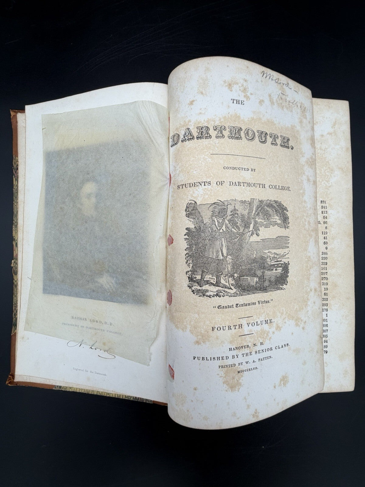 1843 The Dartmouth Vol 4 Hanover NH Student Publication Dartmouth College