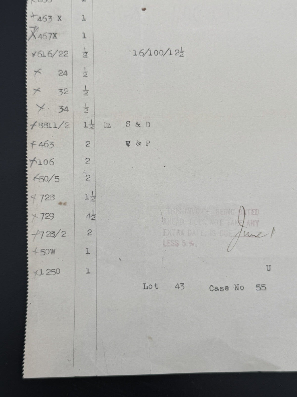 1905 Walker Stetson Company Wholesale Invoice - Boston Dry Goods Jobber