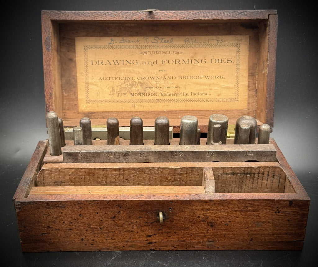 Antique J.H. Morrison Drawing & Forming Dies Set Crown & Bridge Work Box