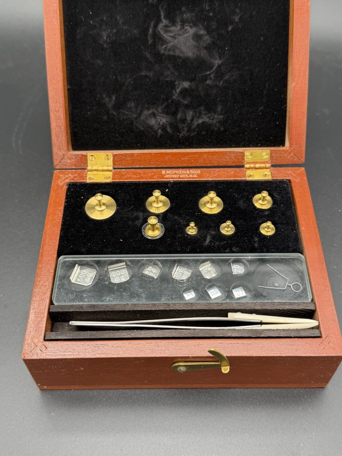 Vintage Henry Troemner Analytical Balance Weight Set Wood Box & Outer Box