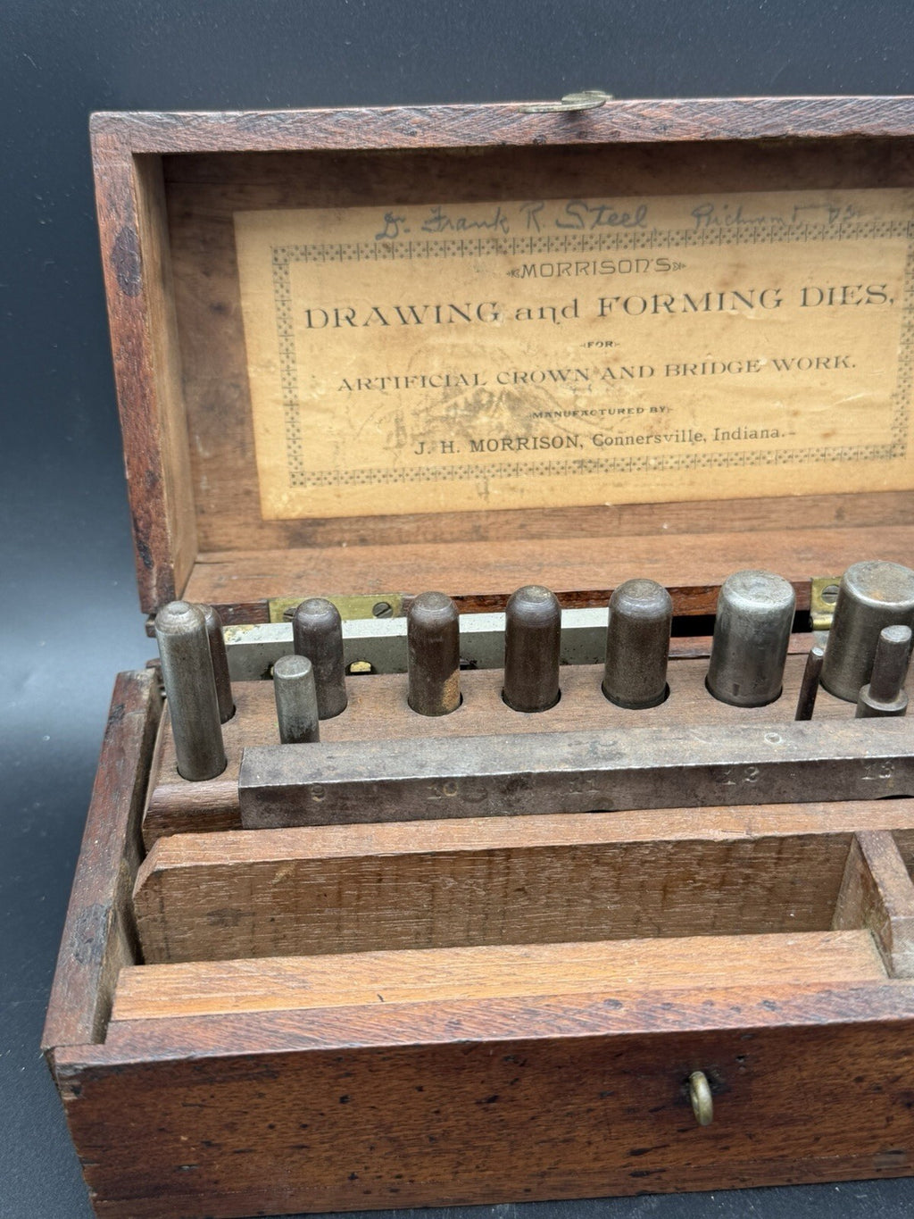 Antique J.H. Morrison Drawing & Forming Dies Set Crown & Bridge Work Box