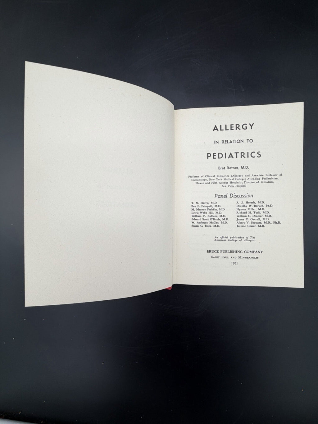 Vintage Book 1951 Allergy in Relation to Pediatrics Bret Ratner MD Medical Book VGC
