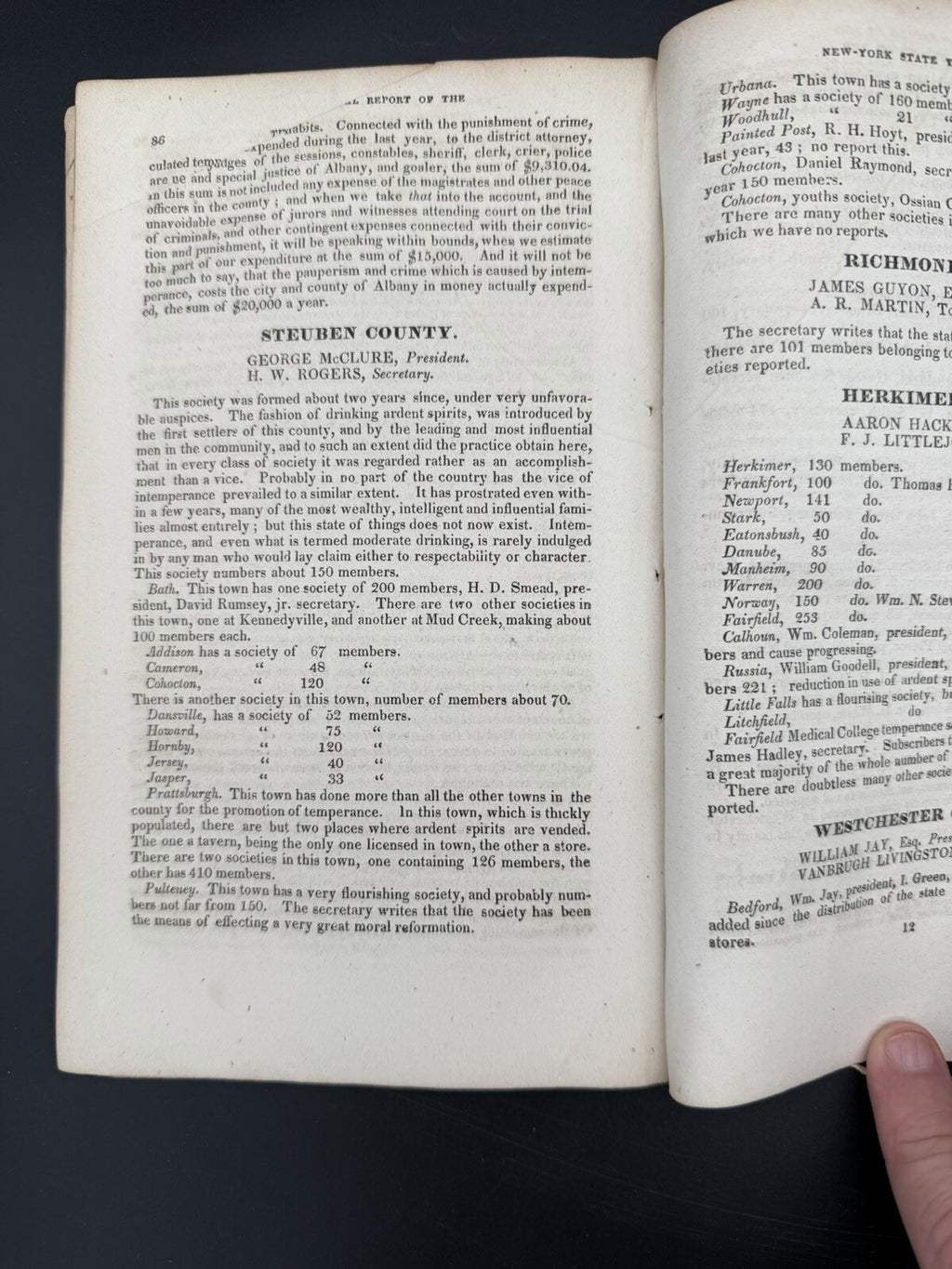 1832 Third Annual Report NY State Temperance Society Albany NY Disbound Pamphlet