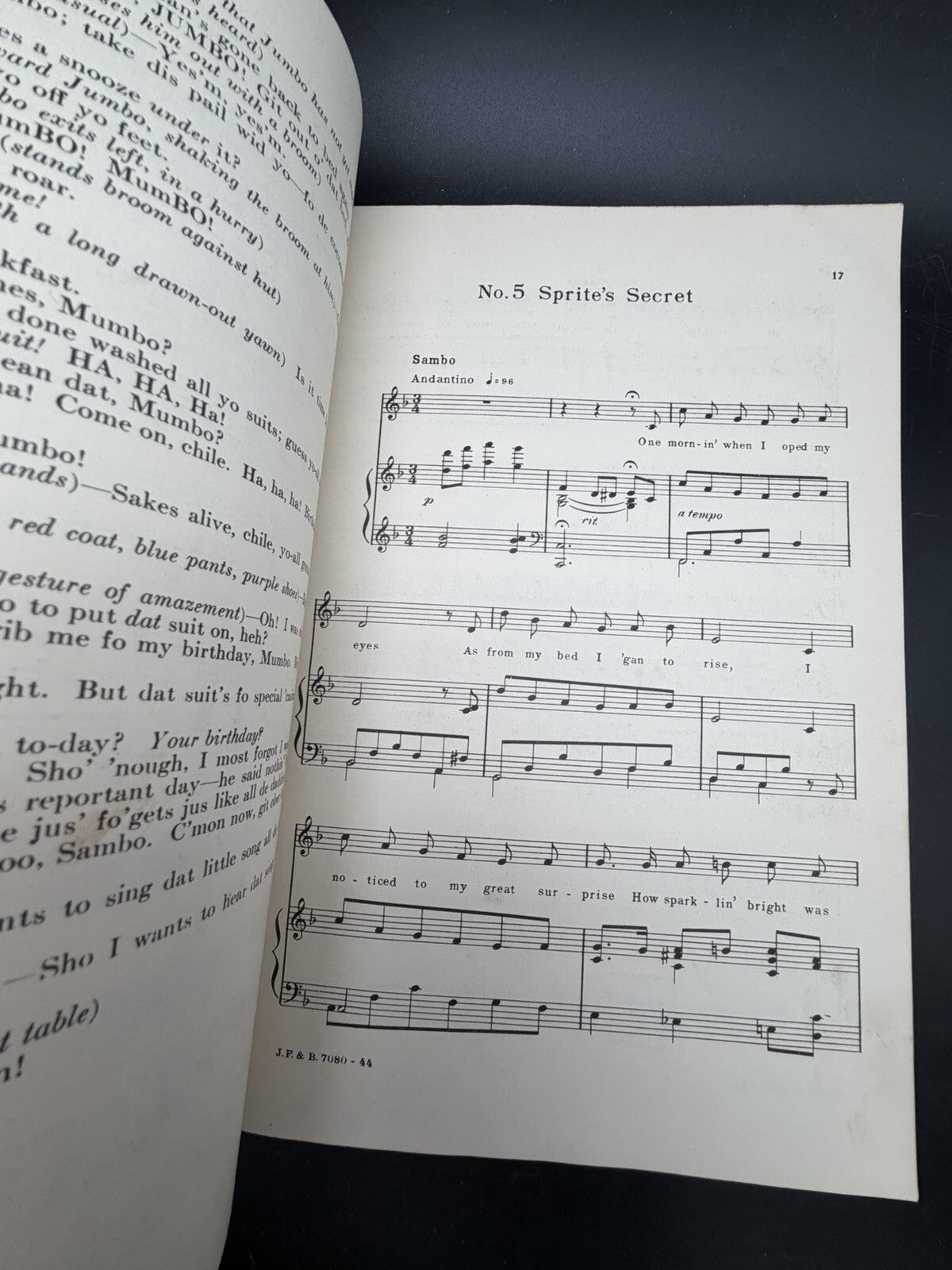 Vintage 1936 Little Black Sambo Operetta Children Sheet Music Book Henry P Cross