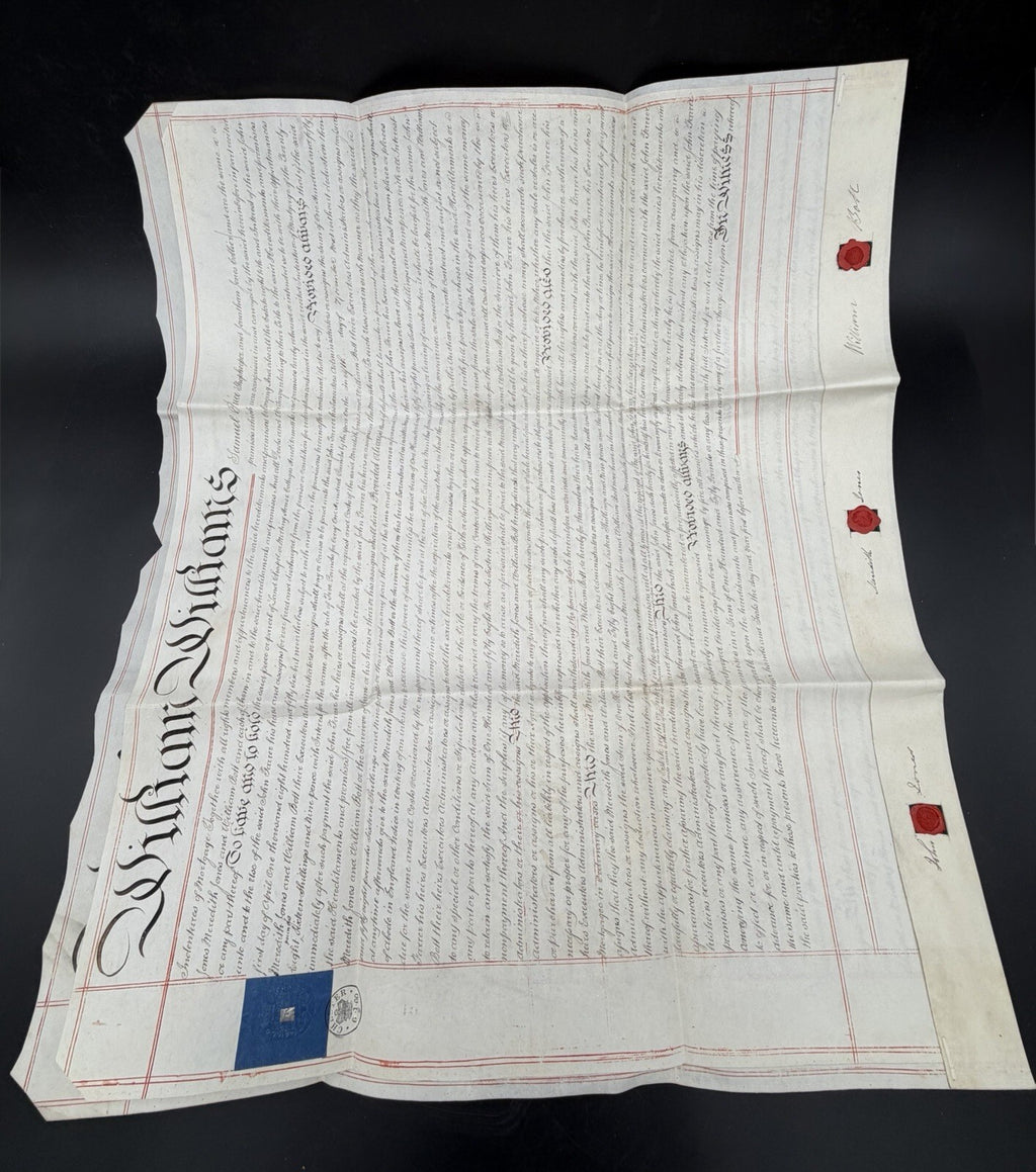1860 Antique Vellum Mortgage Indenture – Denbighshire, Wales – Legal History