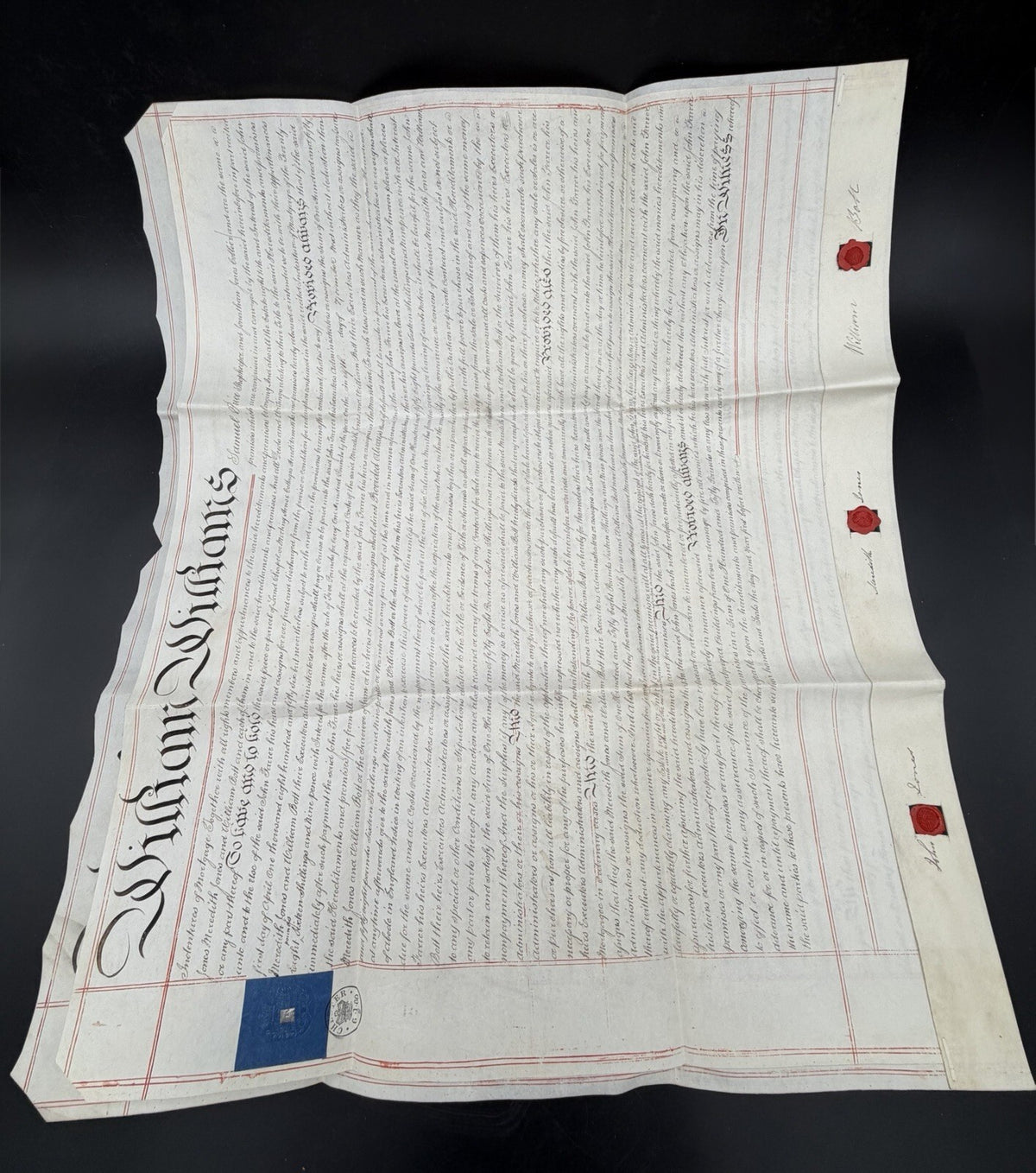 1860 Antique Vellum Mortgage Indenture – Denbighshire, Wales – Legal History