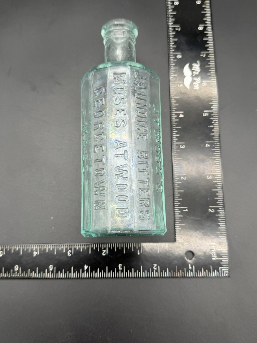 Antique Moses Atwood Jaundice Bitters Bottle Georgetown Mass Quack Medicine