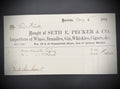 Antique Billhead 1861 Boston Wine Whiskey Cigars Seth E. Pecker & Co. Ephemera