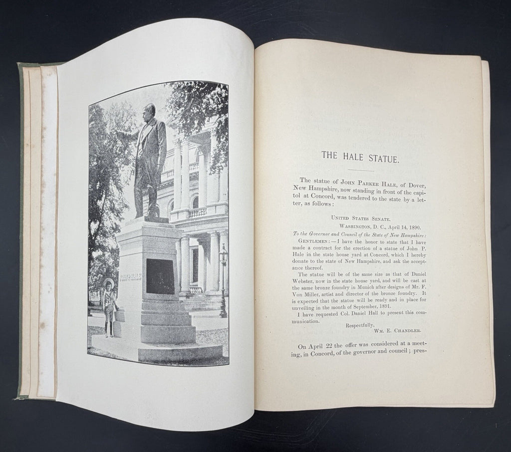 Antique Book 1892 The Statue of John P Hale New Hampshire Unveiling William E. Chandler HC
