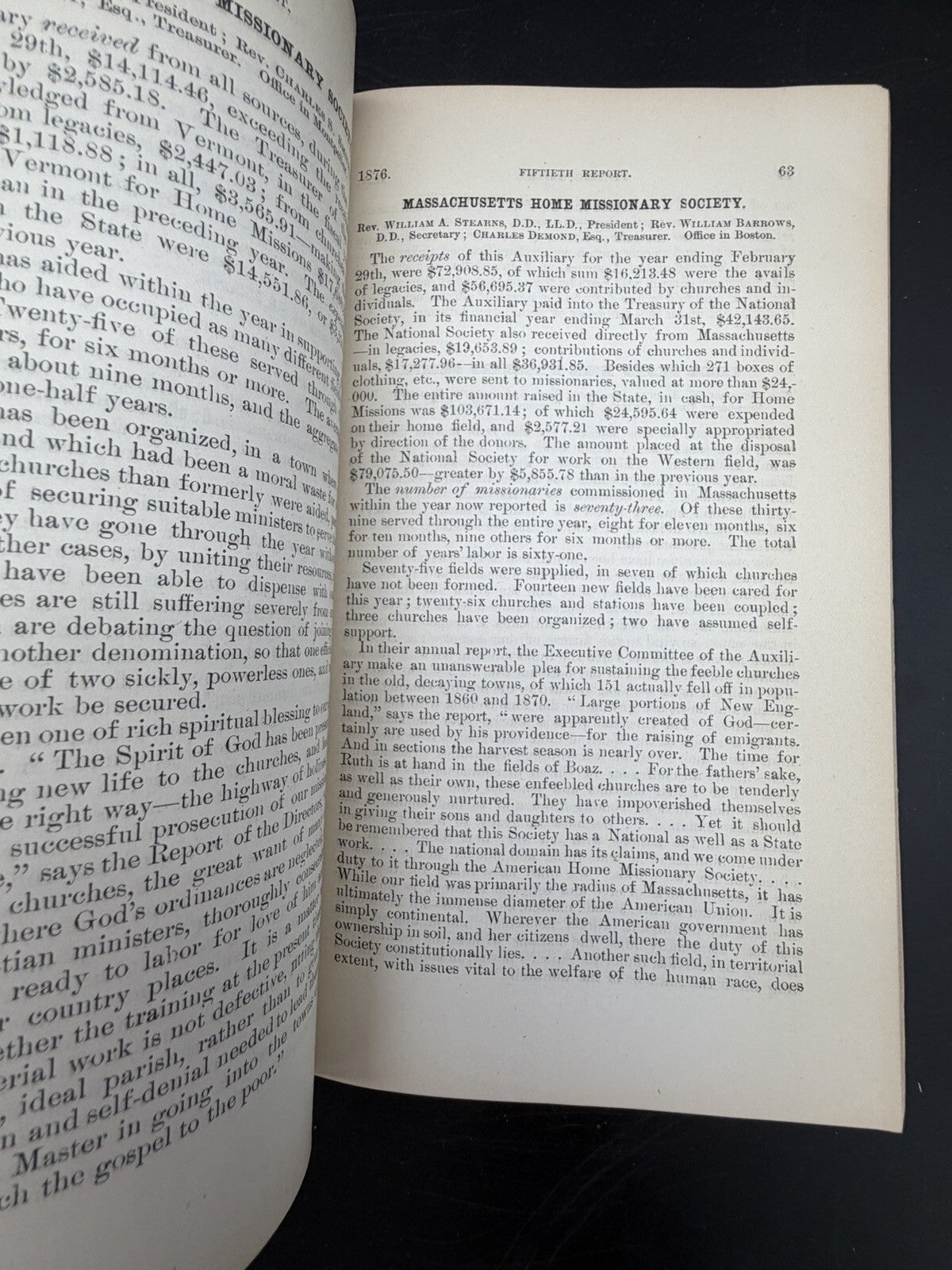Antique 1876 Fiftieth Report American Home Missionary Society Booklet Ephemera