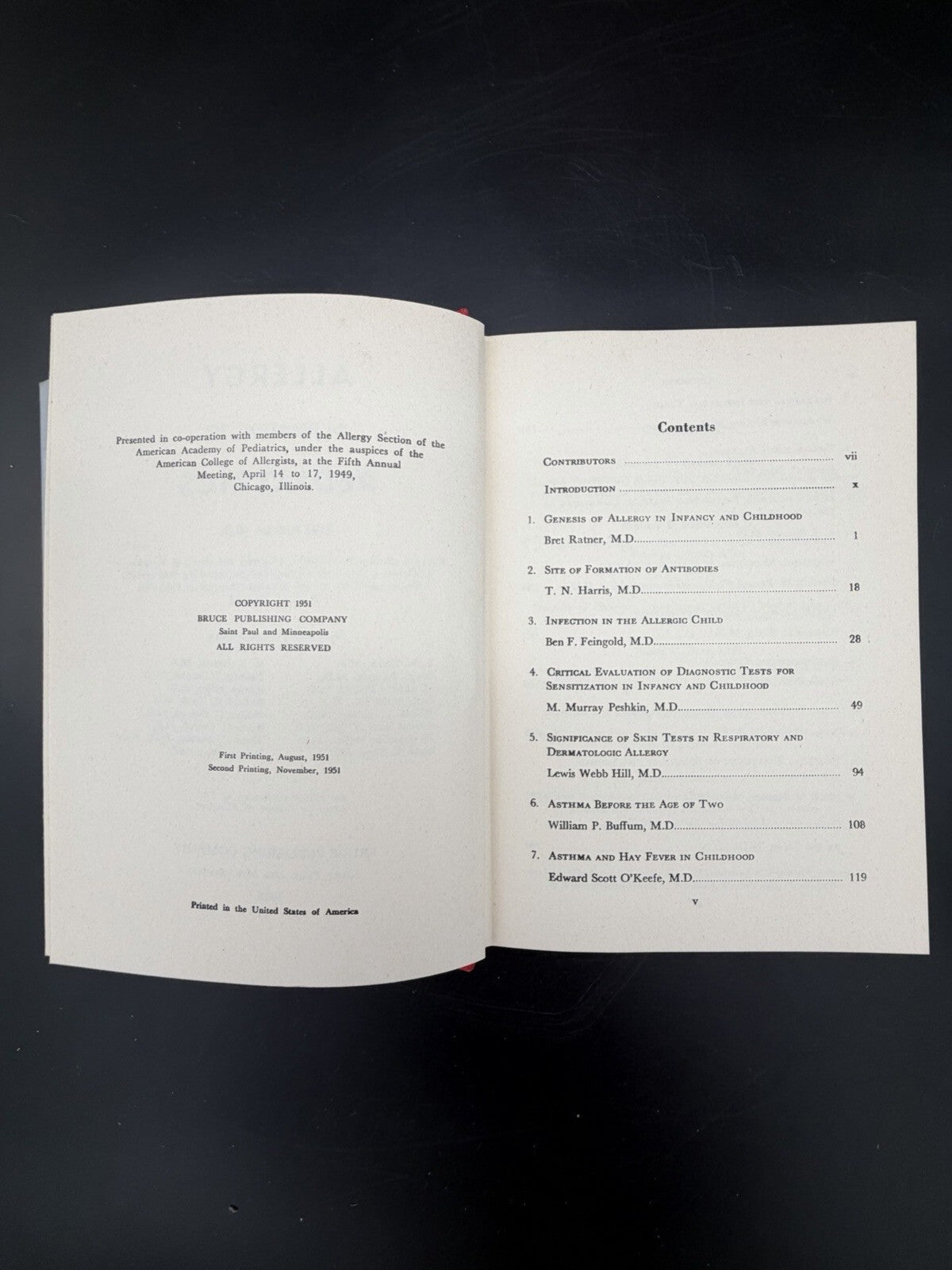 Vintage Book 1951 Allergy in Relation to Pediatrics Bret Ratner MD Medical Book VGC