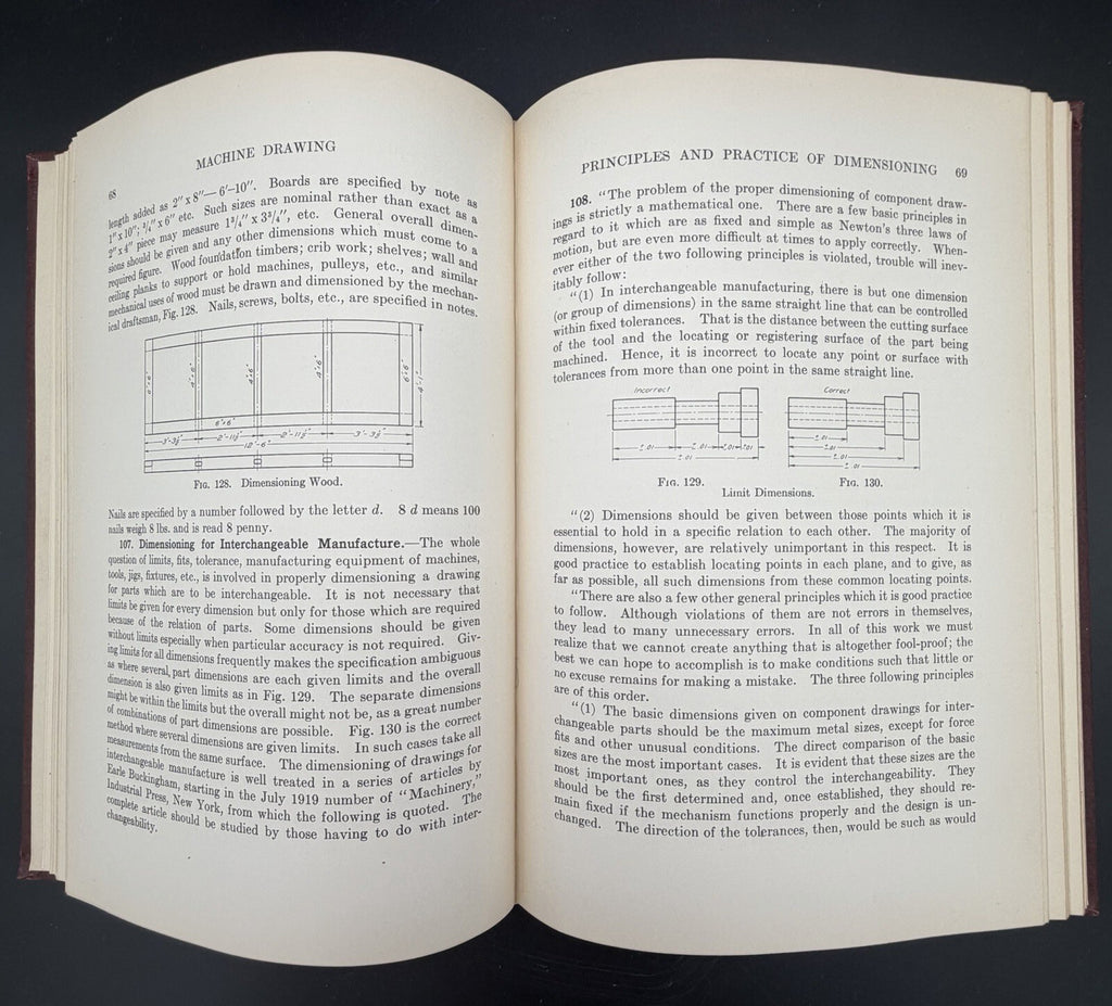 1927 Machine Drawing by Carl L. Svensen 4th Printing Technical Engineering Text