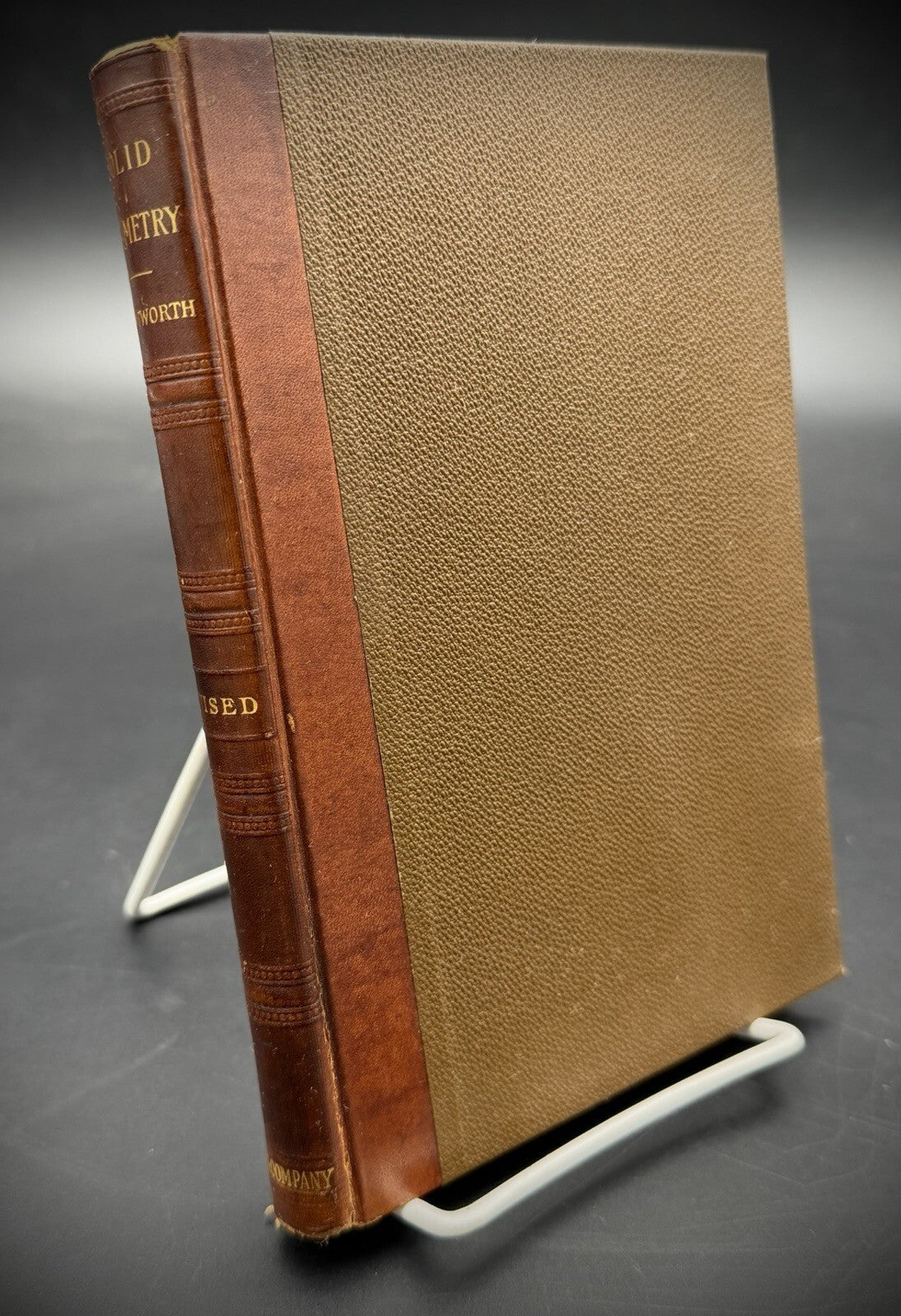 1899 Solid Geometry by G.A. Wentworth Revised Edition Ginn & Company VGC to FINE