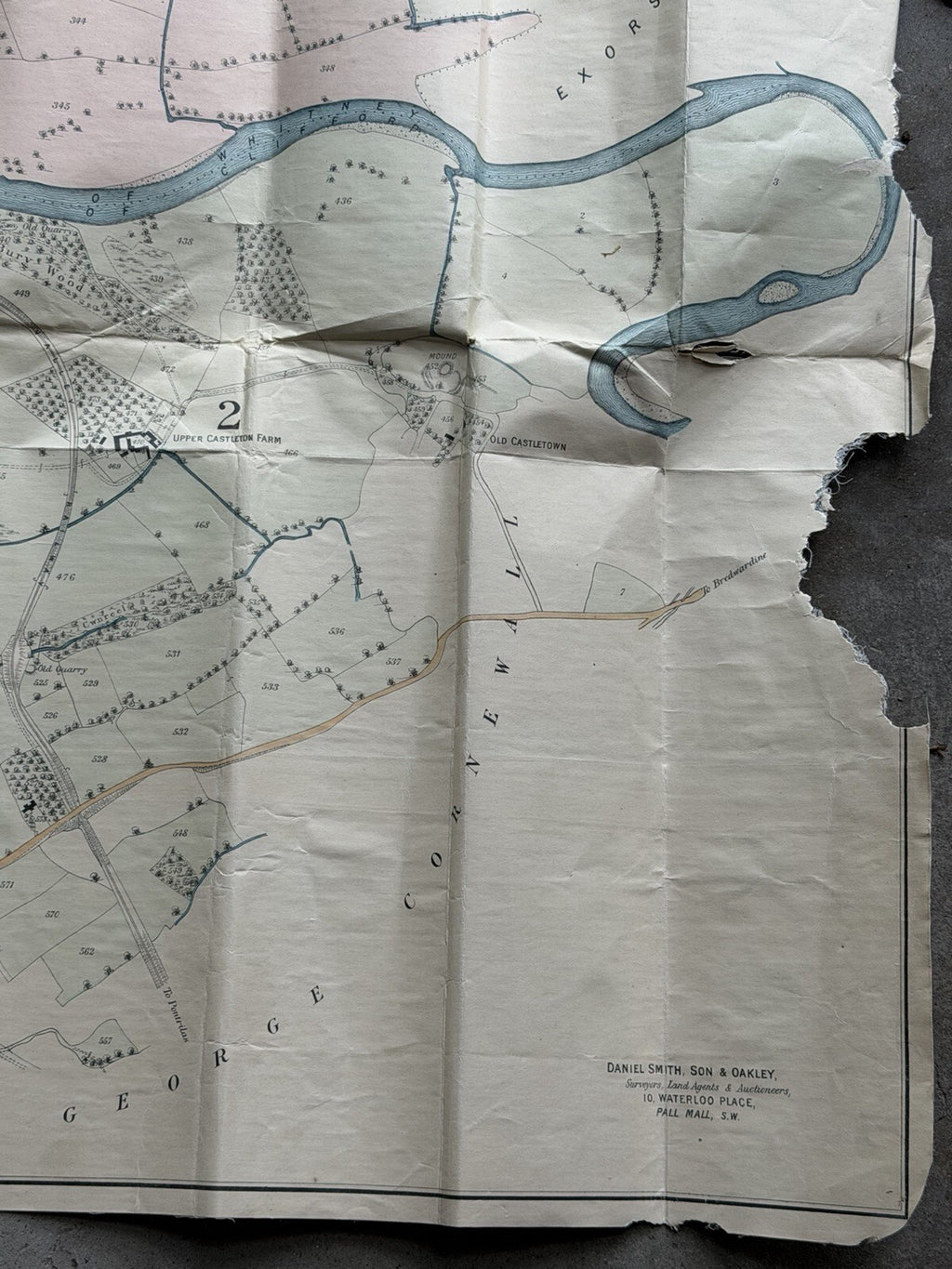 1895 Antique Map: Plan of the Whitney Court Estate, Herefordshire