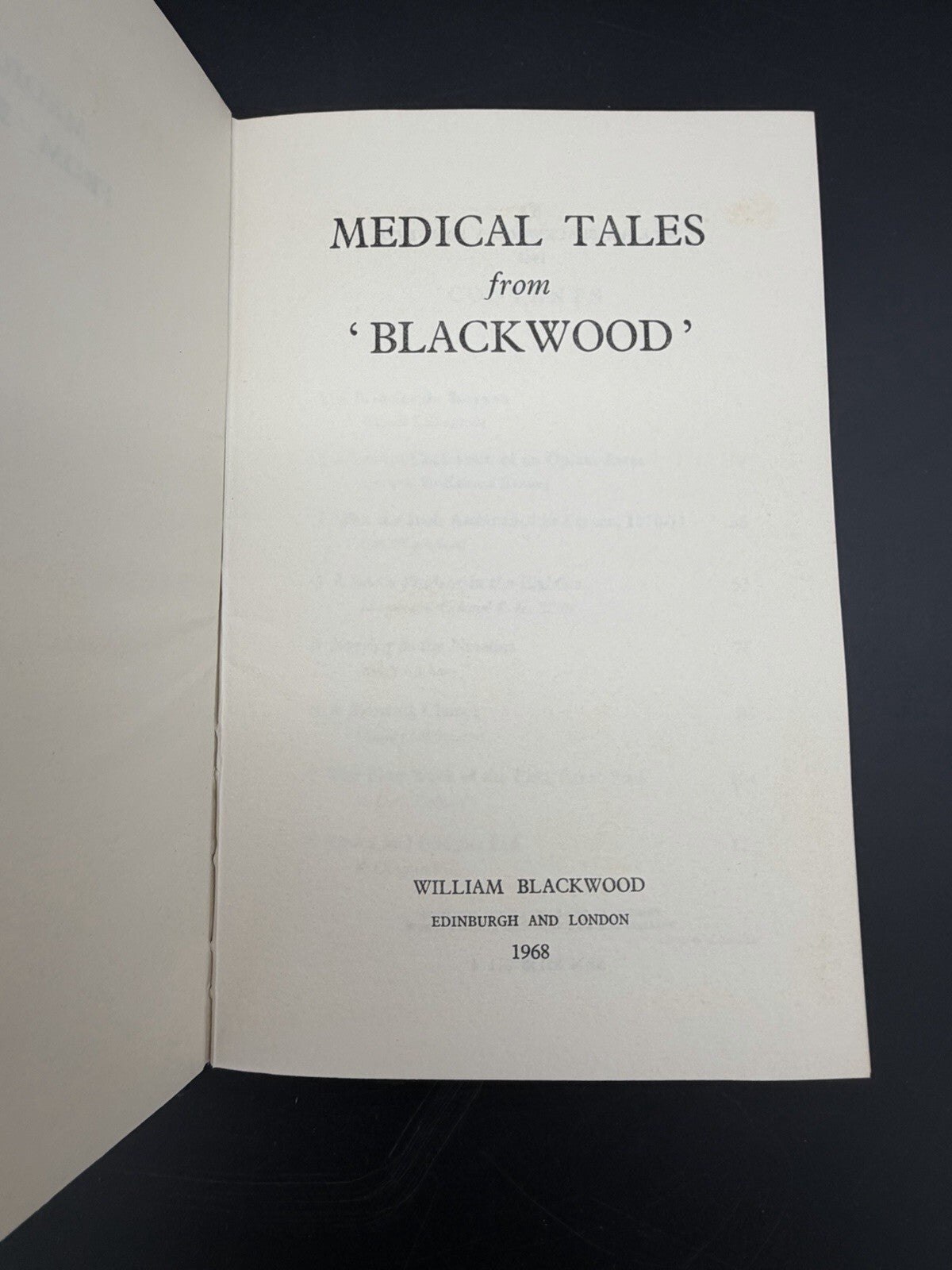 1968 Medical Tales from Blackwood Magazine William Blackwood First Edition