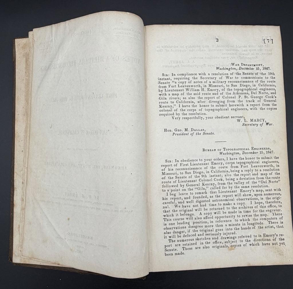 1848 Notes of a Military Reconnoissance to San Diego W. H. Emory US West History