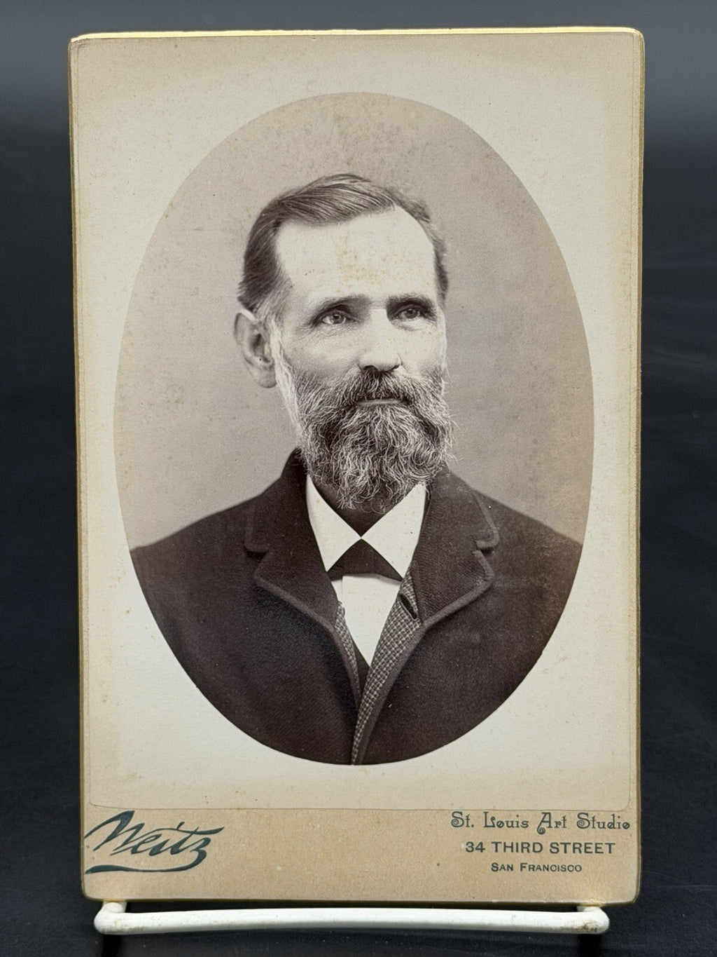 Antique Cabinet Card Photo St. Louis Art Studio San Francisco Hugo Weitz