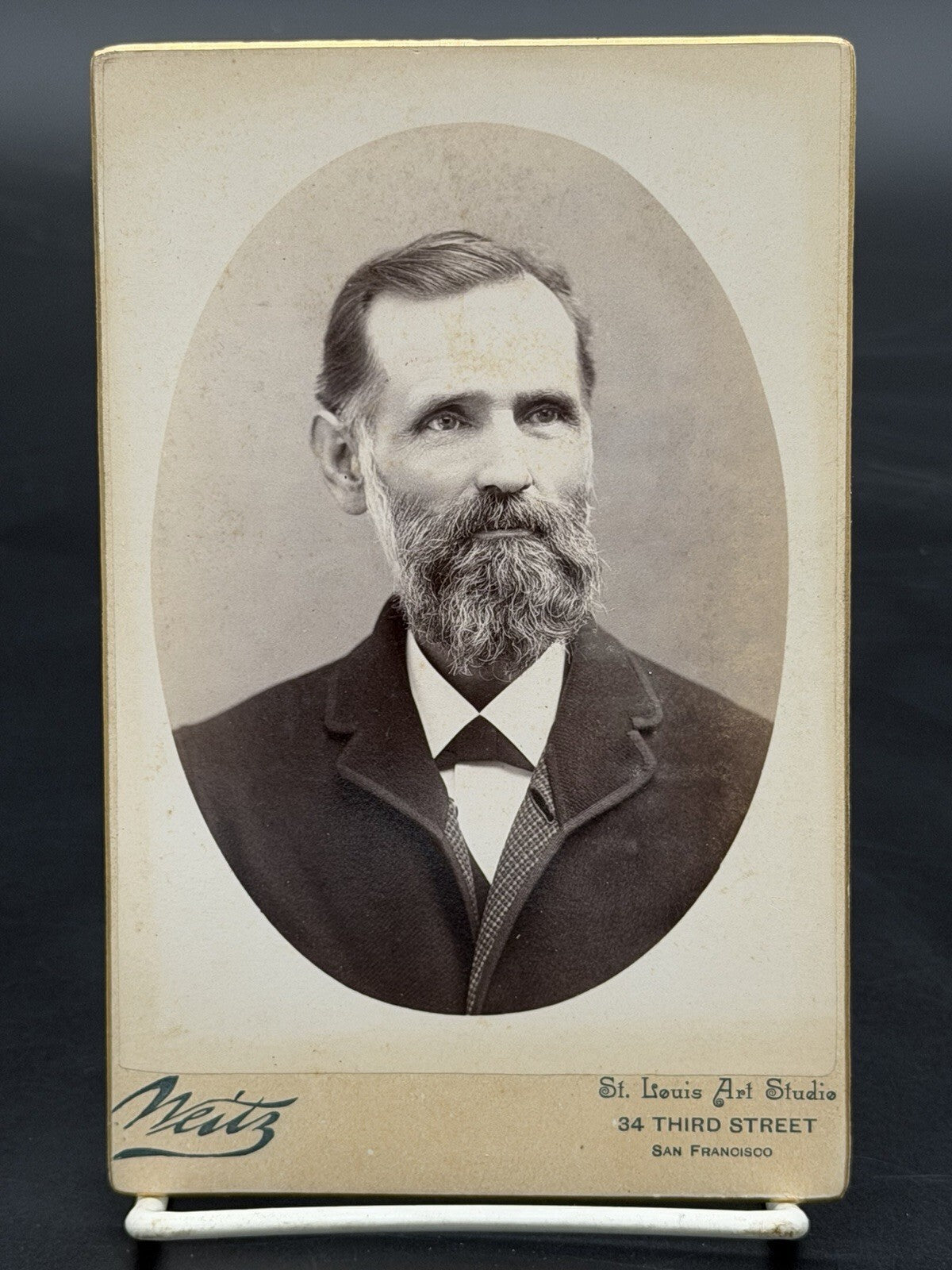 Antique Cabinet Card Photo St. Louis Art Studio San Francisco Hugo Weitz
