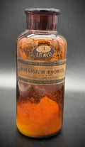 Antique Apothecary Bottle Potassium Bromide Norwich Pharmacal Amber Glass [COPY]