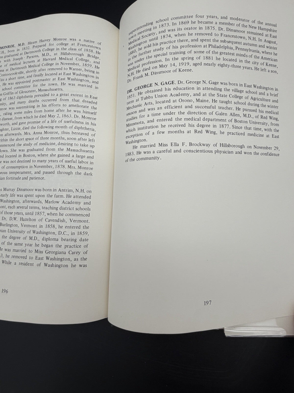 Signed 1974 Early History of Medicine in Sullivan County NH Carl M. Stearns MD