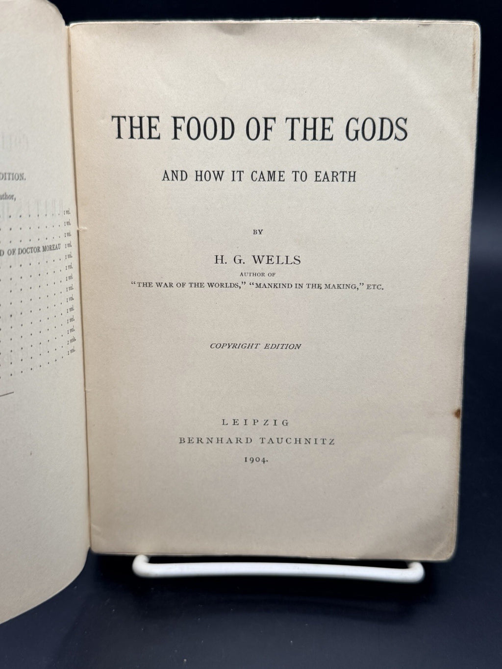 1904 The Food of the Gods H G Wells Tauchnitz Edition Vol 3774 Vintage Softcover