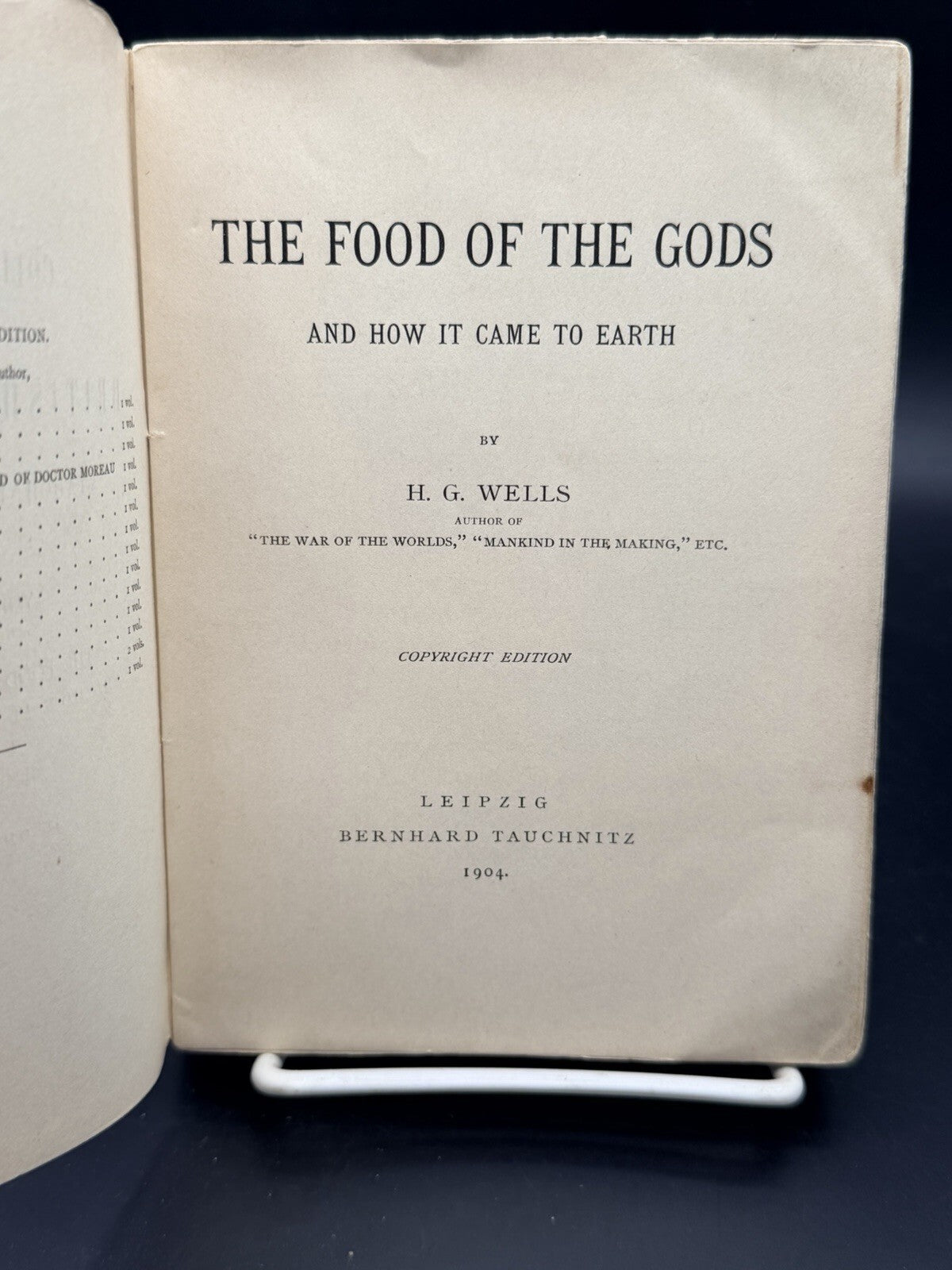 1904 The Food of the Gods H G Wells Tauchnitz Edition Vol 3774 Vintage Softcover