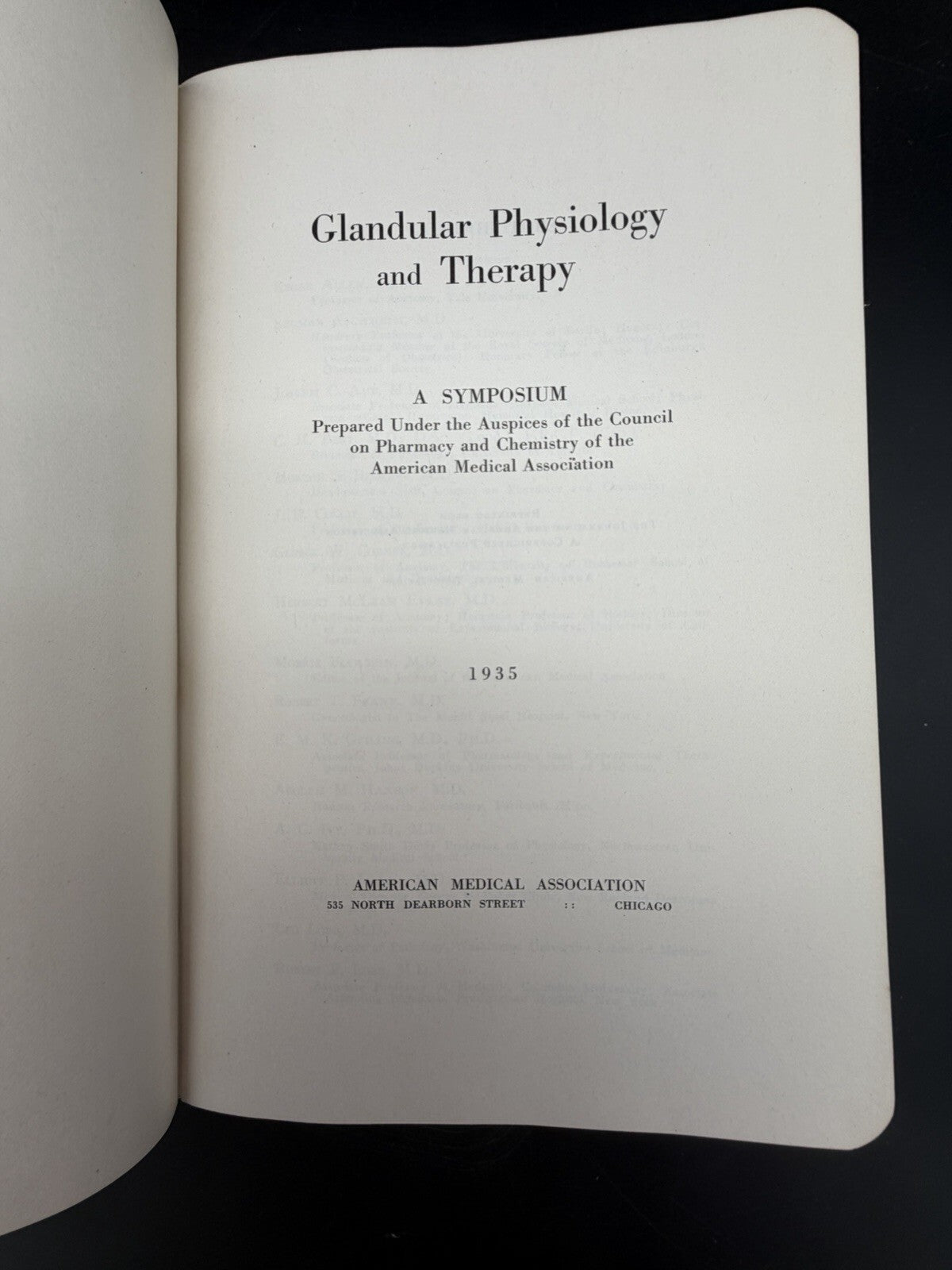Antique 1935 Glandular Physiology and Therapy Medical Book AMA Endocrinology