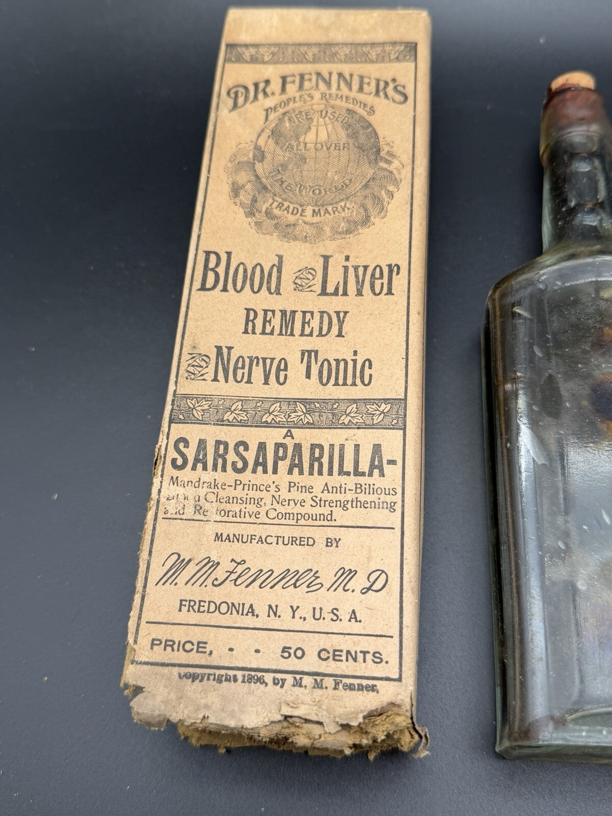 Antique Dr. Fenner's Blood & Liver Remedy Sarsaparilla Bottle Box⁠