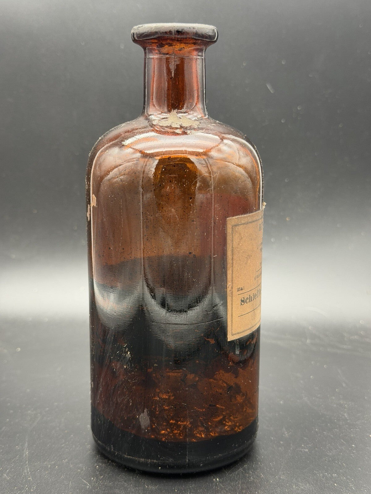 Antique Amber Apothecary Bottle Bitter Wine of Iron Schieffelin New York Medical