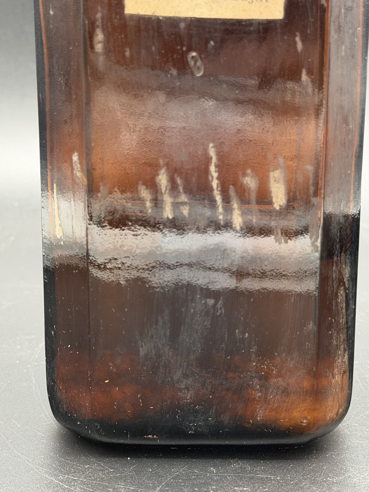 Antique Amber Apothecary Bottle (Aqueous) Thuja Pharmacy Display Jar Cork