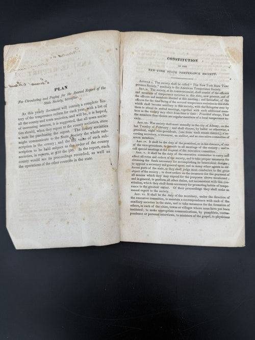 1832 Third Annual Report NY State Temperance Society Albany NY Disbound Pamphlet