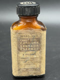 Antique Parke Davis Cascara Sagrada Extract 3 Grains Amber Glass Medicine Bottle