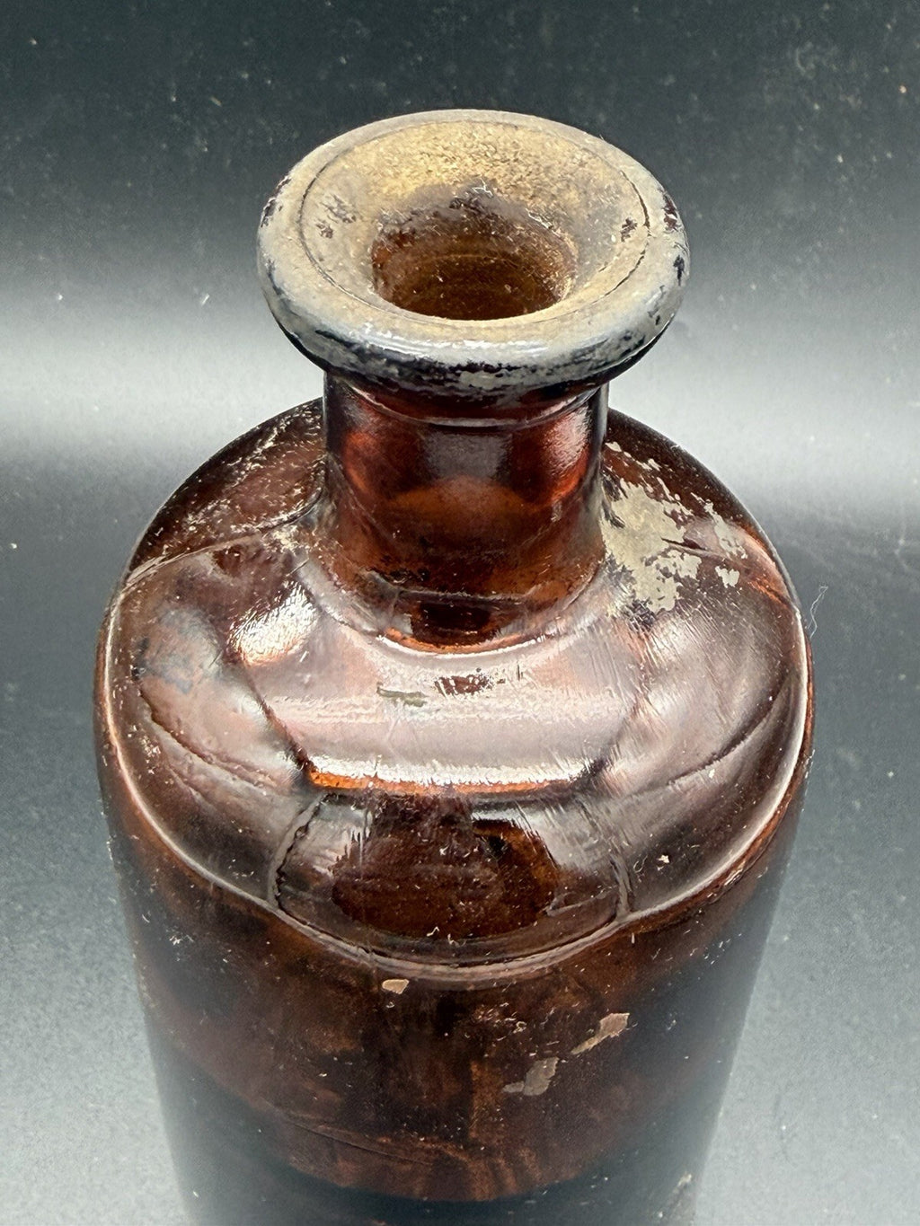 Antique Amber Apothecary Bottle Bitter Wine of Iron Schieffelin New York Medical