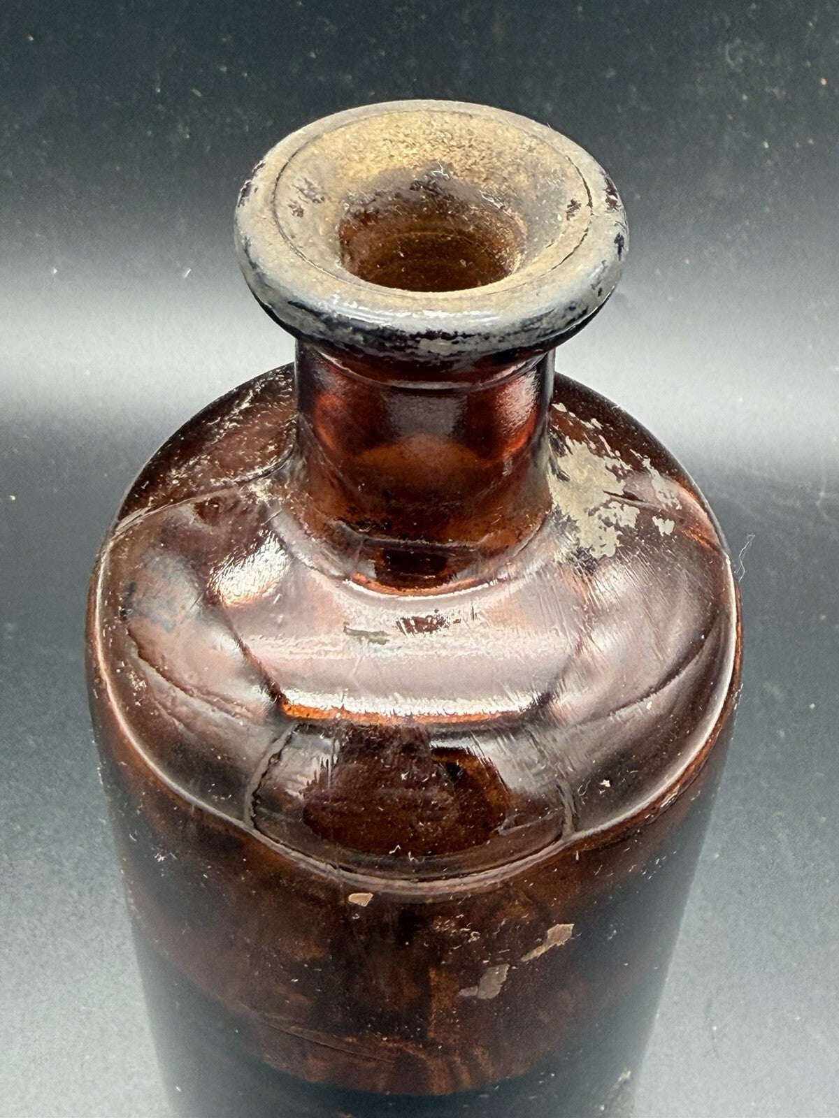 Antique Amber Apothecary Bottle Bitter Wine of Iron Schieffelin New York Medical