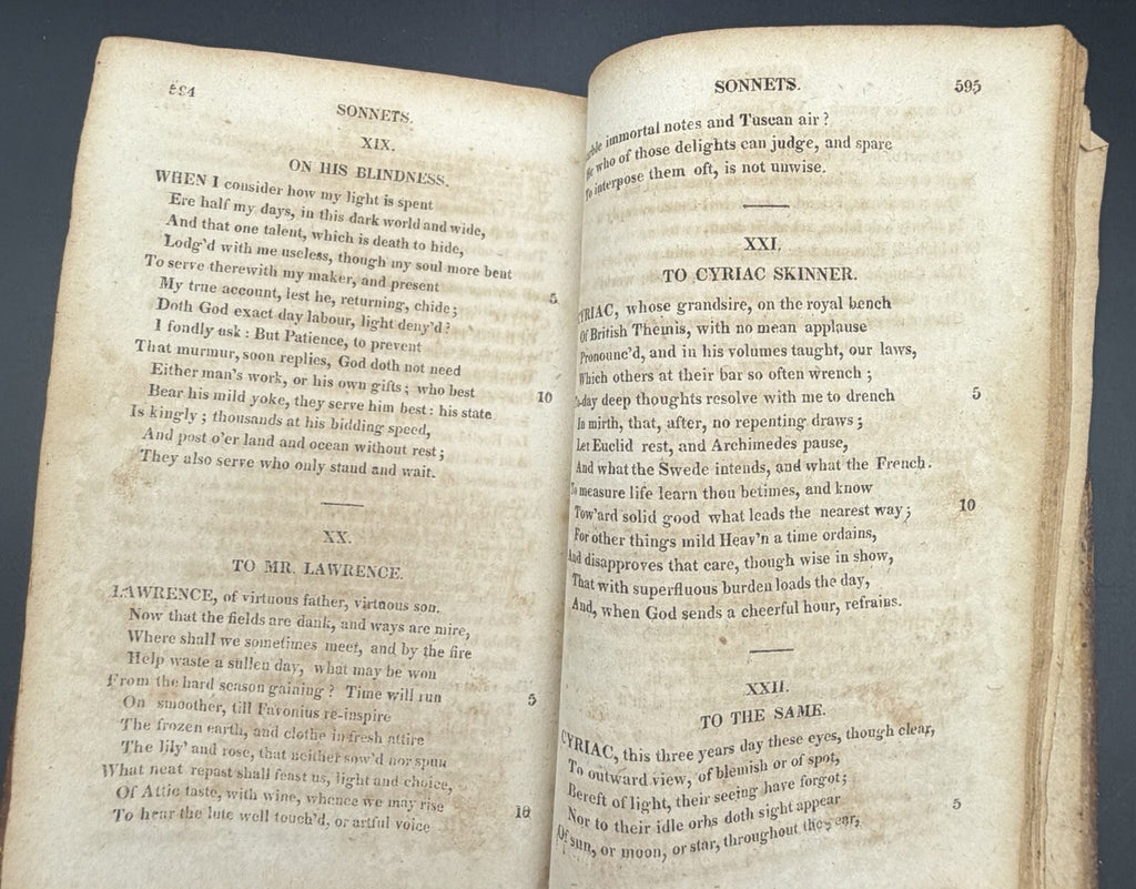 JOHN MILTON Poetical Works 2 (of 3) Leather Volumes 1815 J Forbes & Co. New York