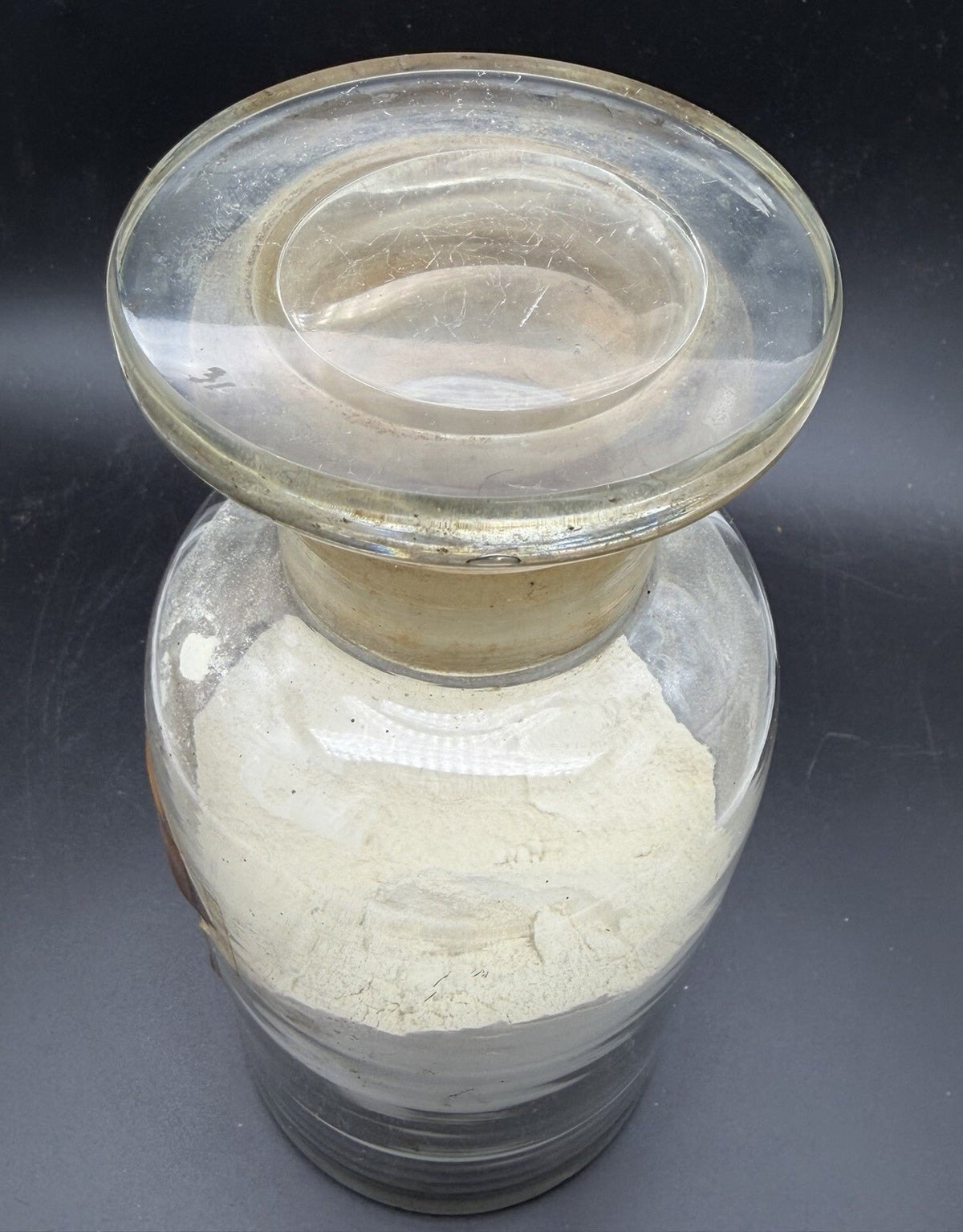 Antique Zinc Oxide Large Apothecary Bottle Glass Stopper Pharmacy Label New York