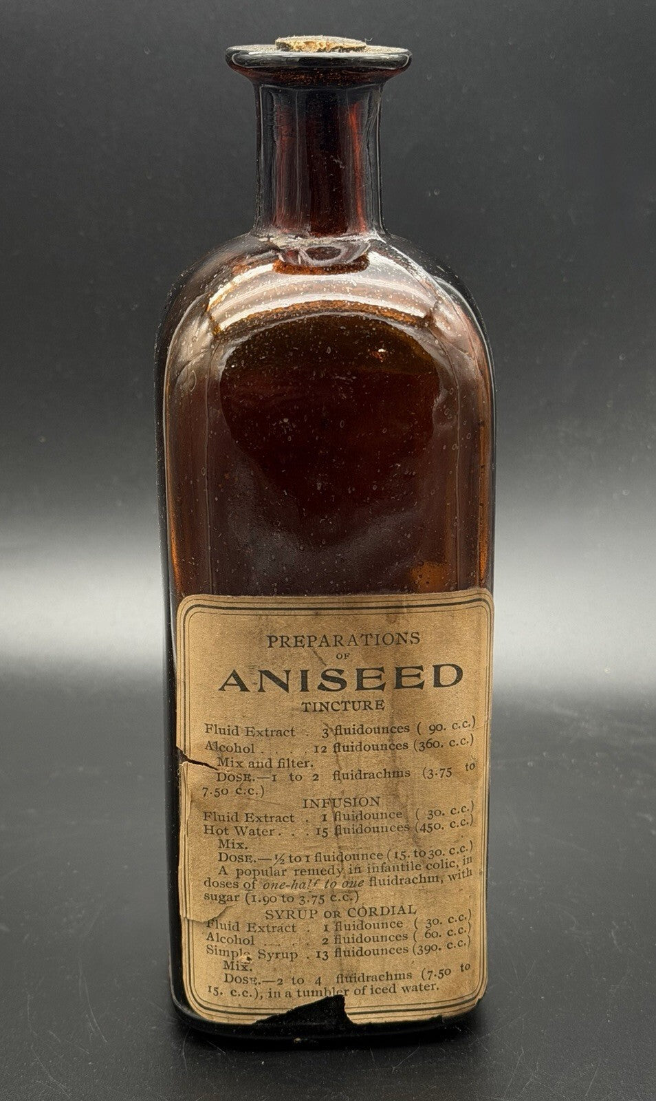Antique John Wyeth & Brother Fluid Extract Aniseed Apothecary Bottle Medicine