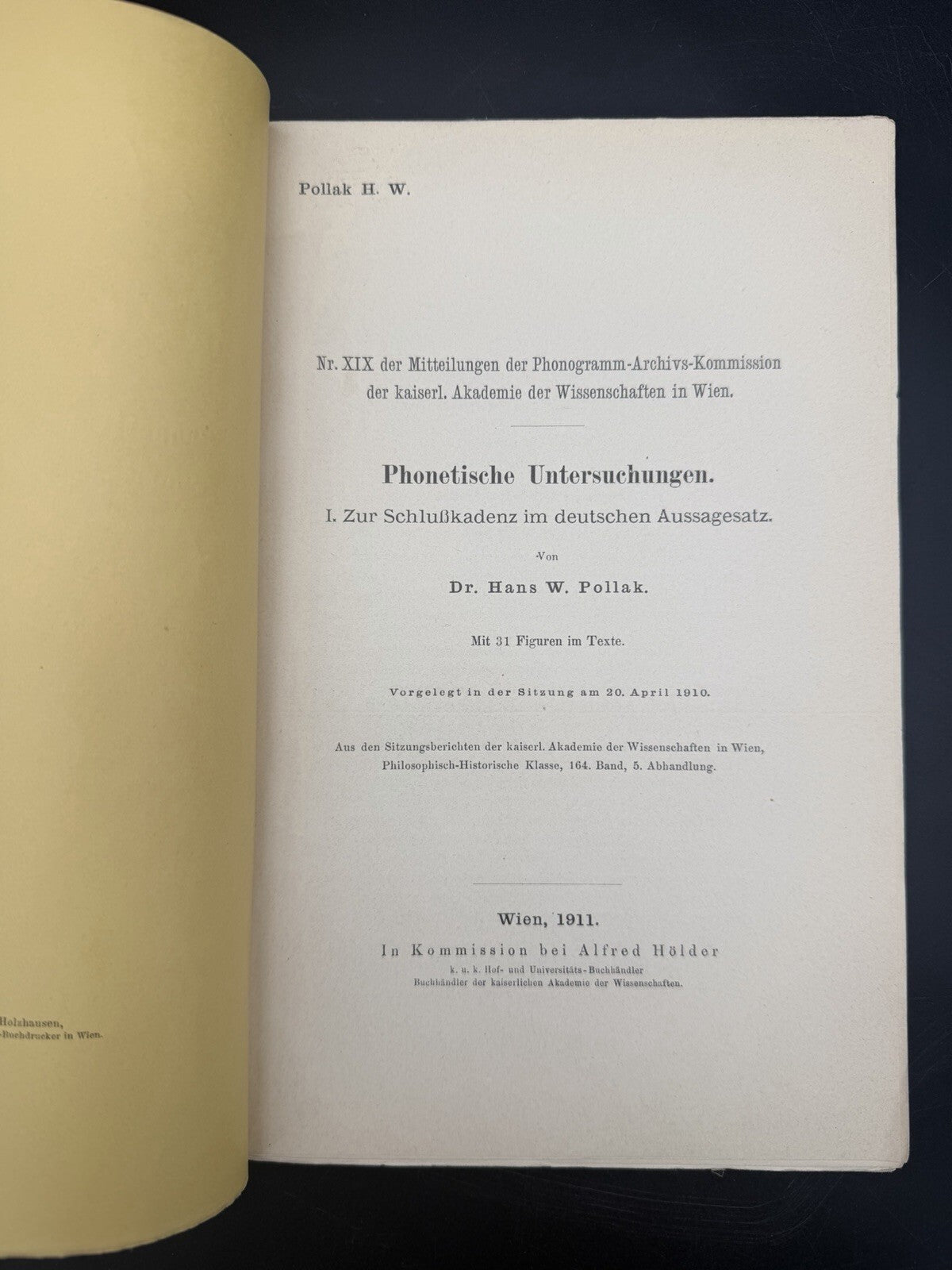 Phonetische Untersuchungen Phonogramm Archiv Wien Linguistics Brochure 1911